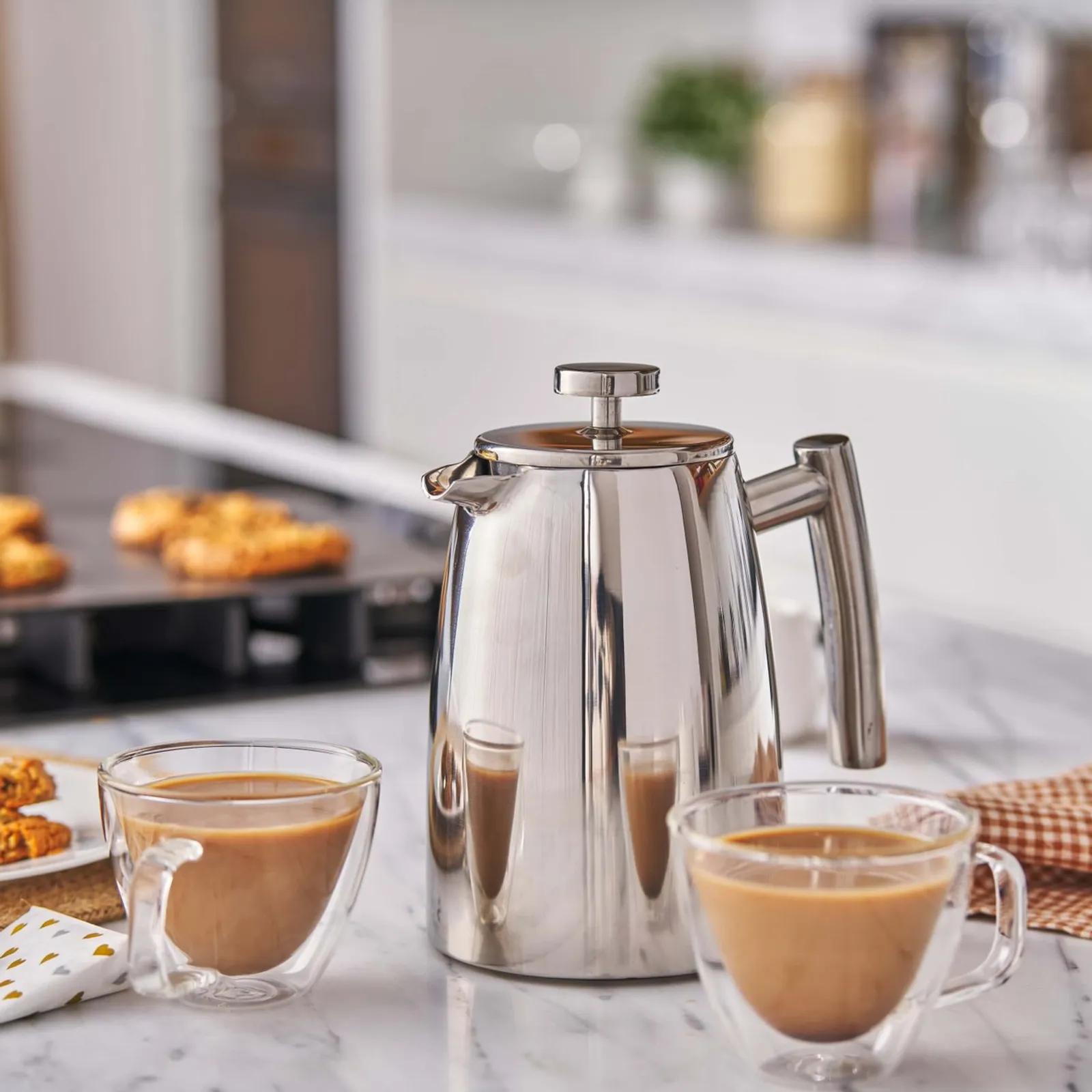 Avanti 15784- Modena Twin Wall Coffee Plunger - 800ml / 6 Cup - Stainless Steel