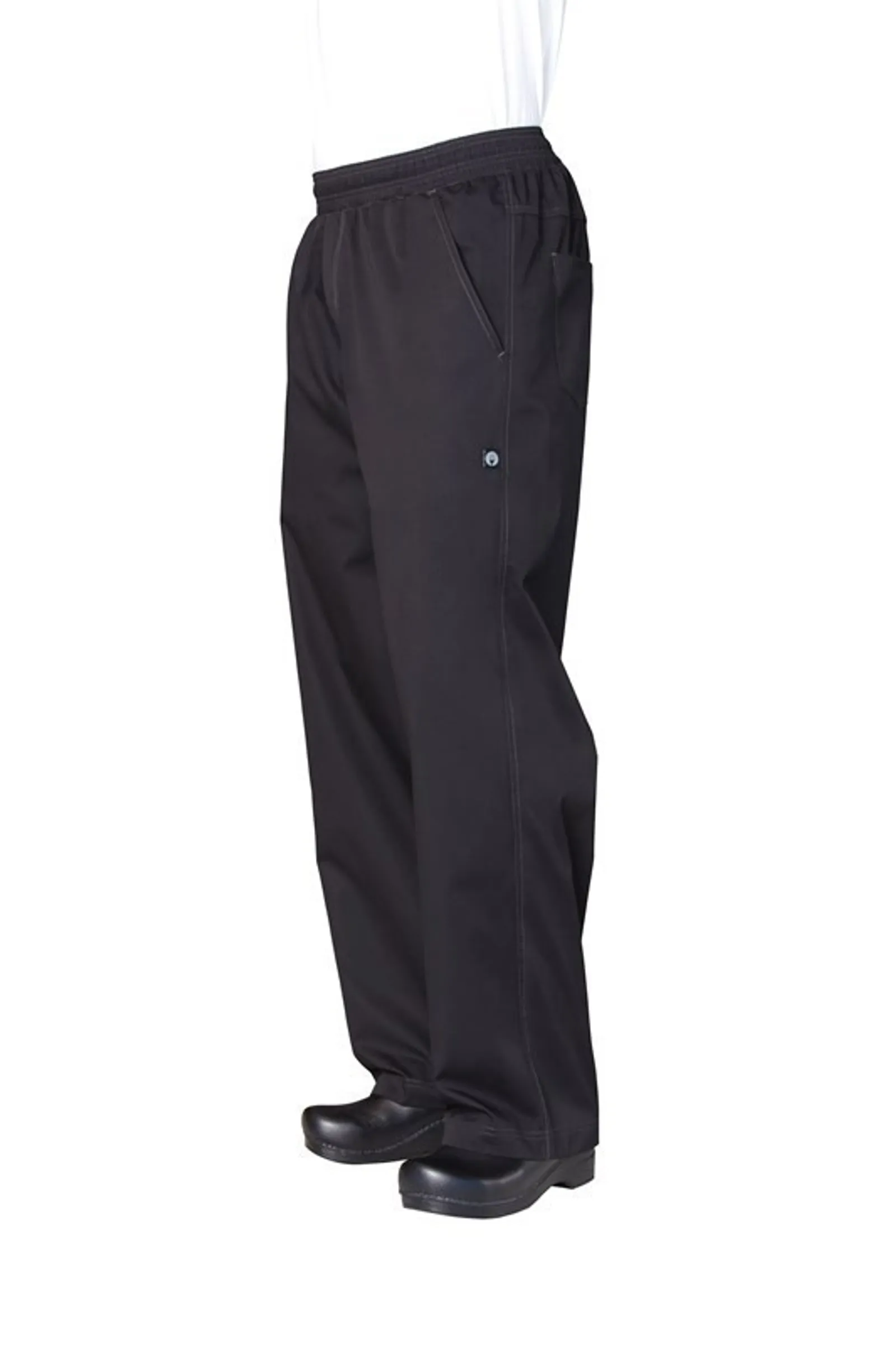 Chef Works BBLW Black Lightweight Baggy Chef Pants