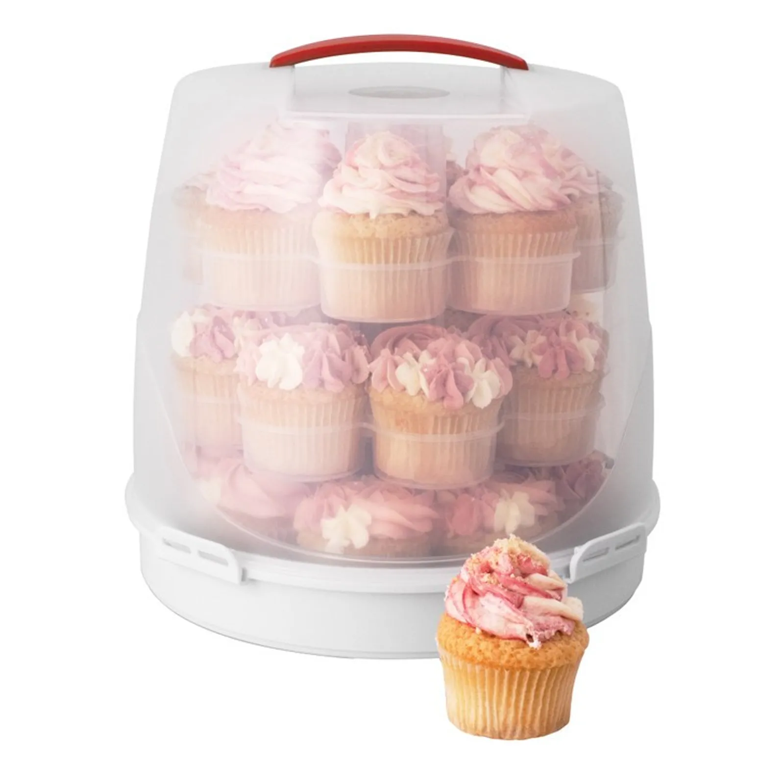 Avanti 16503 - Universal Cupcake and Round Cake Carrier, 3 Tier - 24 Cupcake Capacity