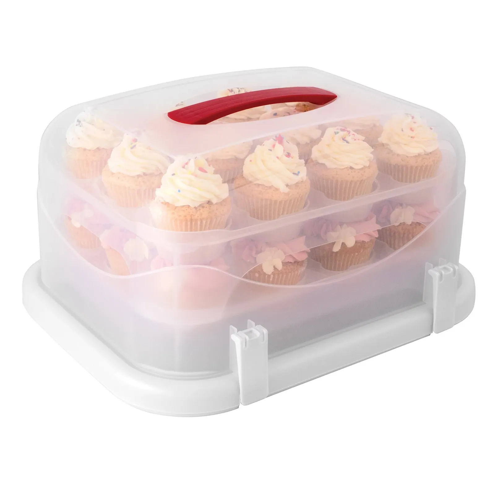 Avanti 16504 - Universal Cupcake and Rectangular Cake Carrier, 2 Tier - 24 Cupcake Capacity
