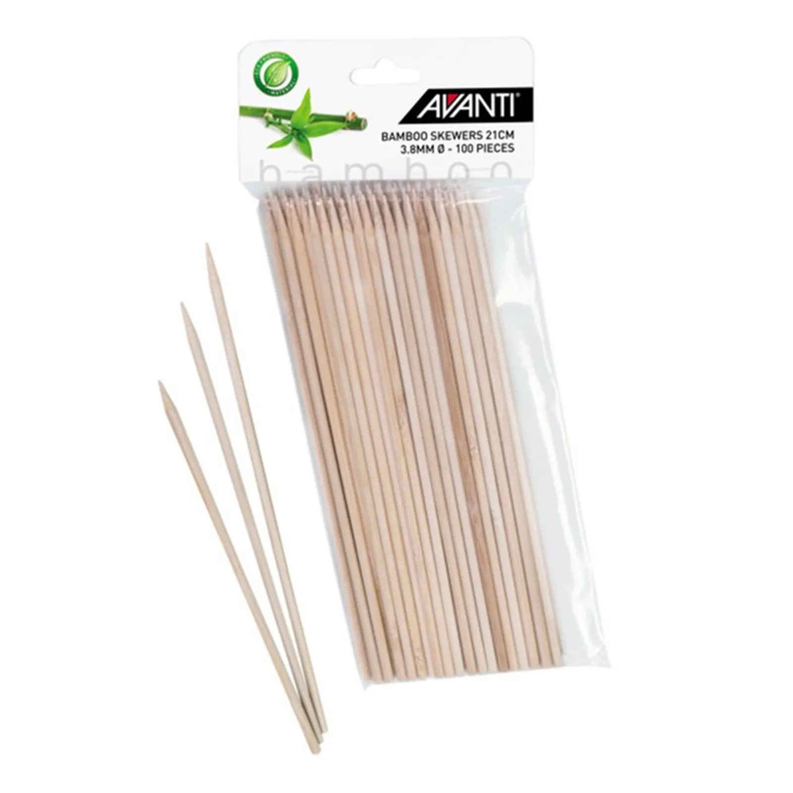 Avanti 16688 - Bamboo Skewers, 21cm - 100 Piece Pack