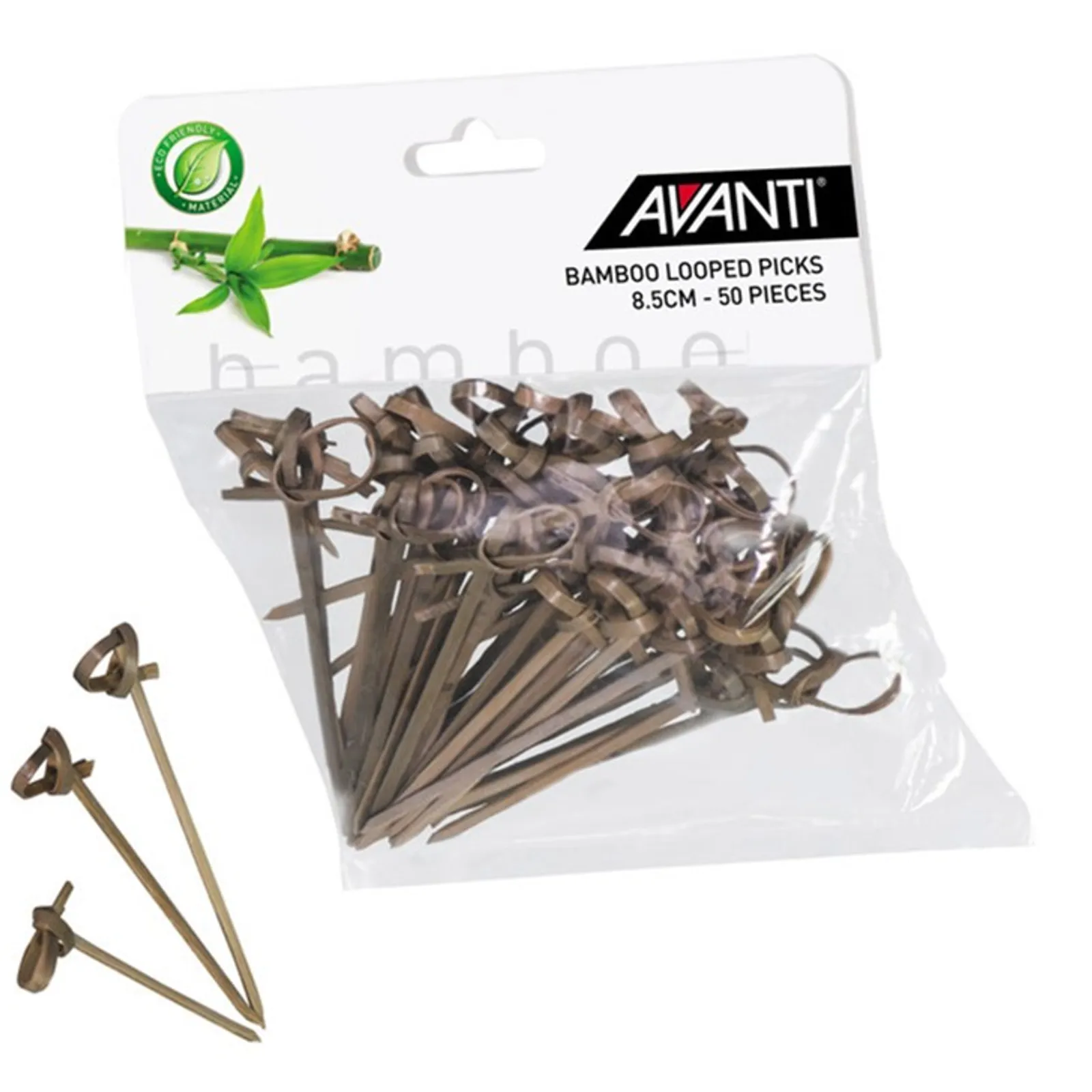 Avanti 16696 - Bamboo Looped Picks, 8.5cm - 50 Piece Pack