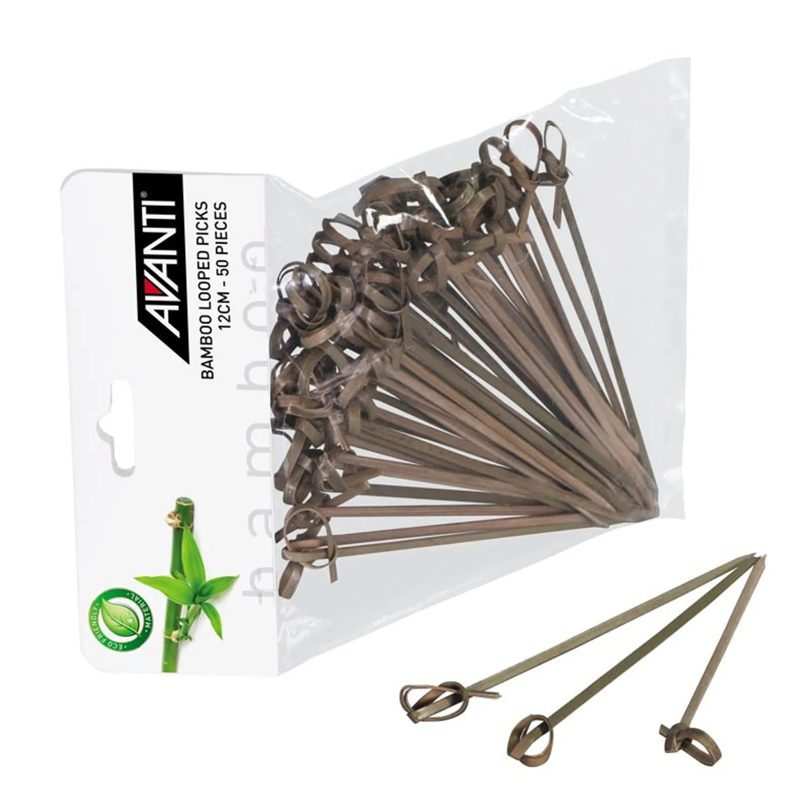 Avanti 16697 - Bamboo Looped Picks, 12cm - 50 Piece Pack