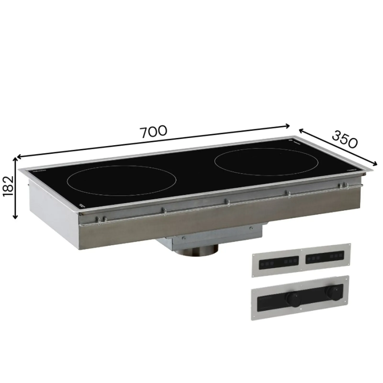 Adventys Pro GL2-6000DIR - Induction Drop In Geoline 2-Zone Remote Controls