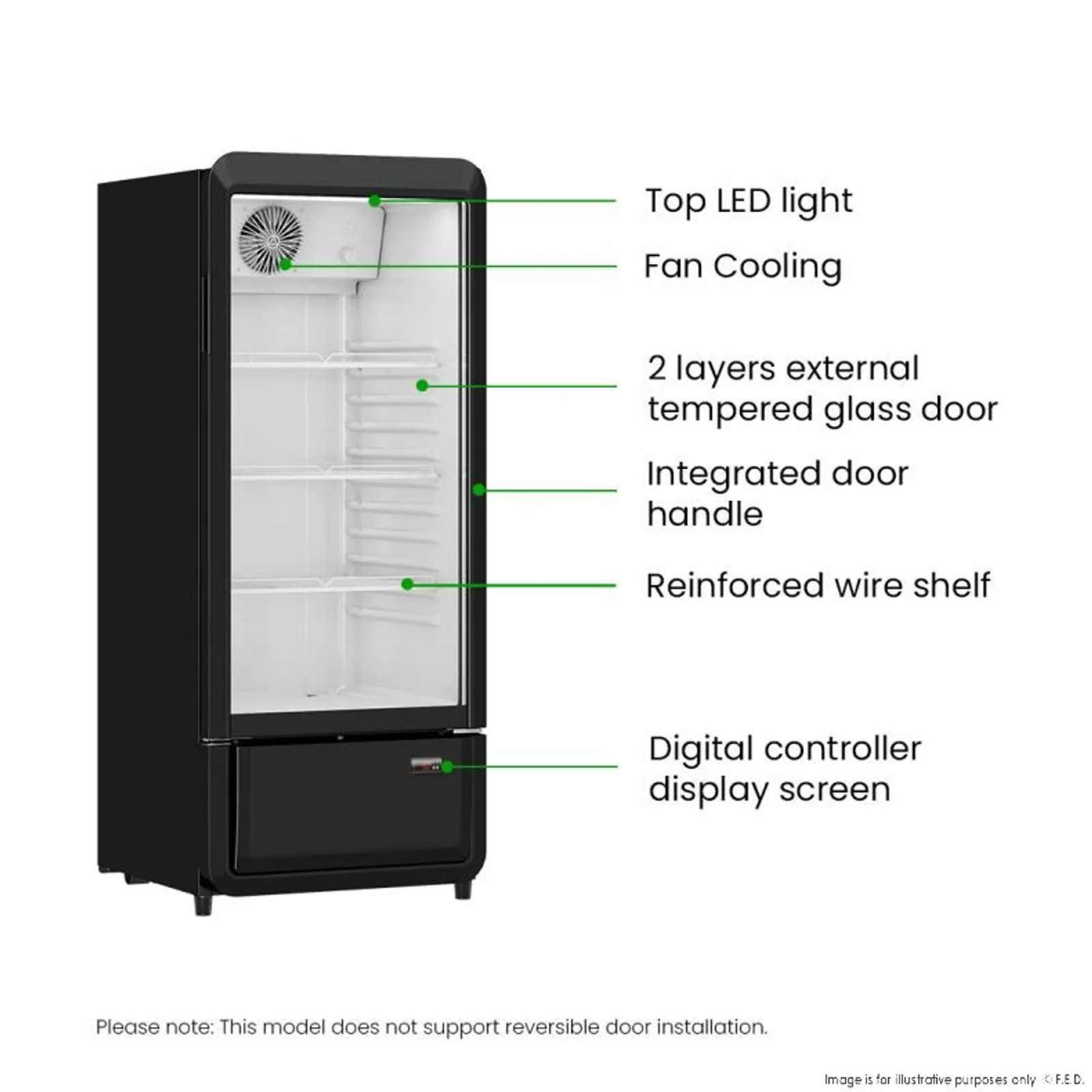 Thermaster SDC-178B - Upright Glass Door Beverage Fridge