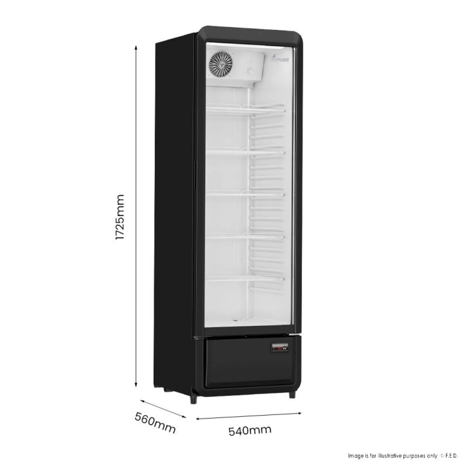 Thermaster SDC-258B - Upright Glass Door Beverage Fridge