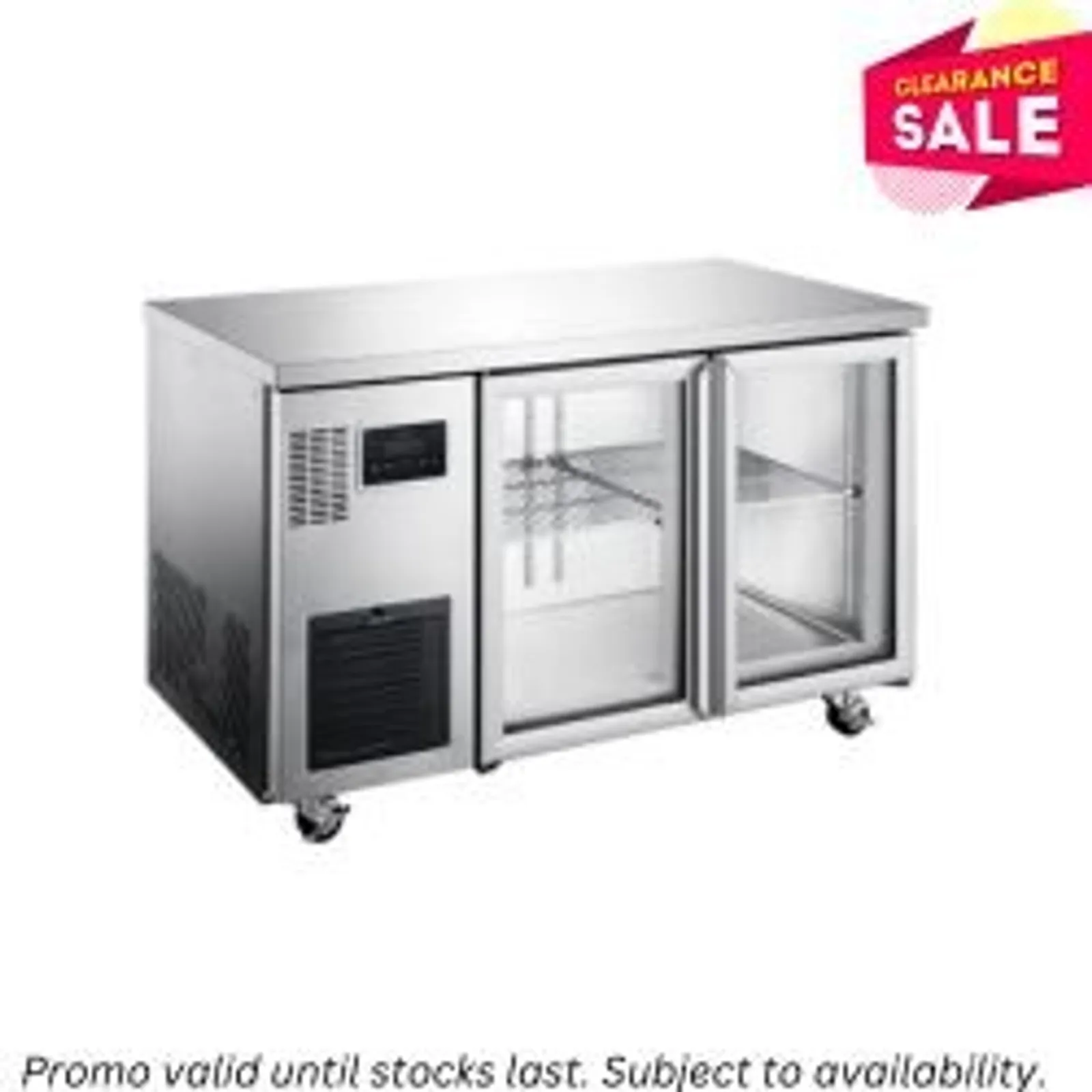 Williams HTU2GS Topaz - 2 Glass Door Undercounter Fridge - Aged Stock