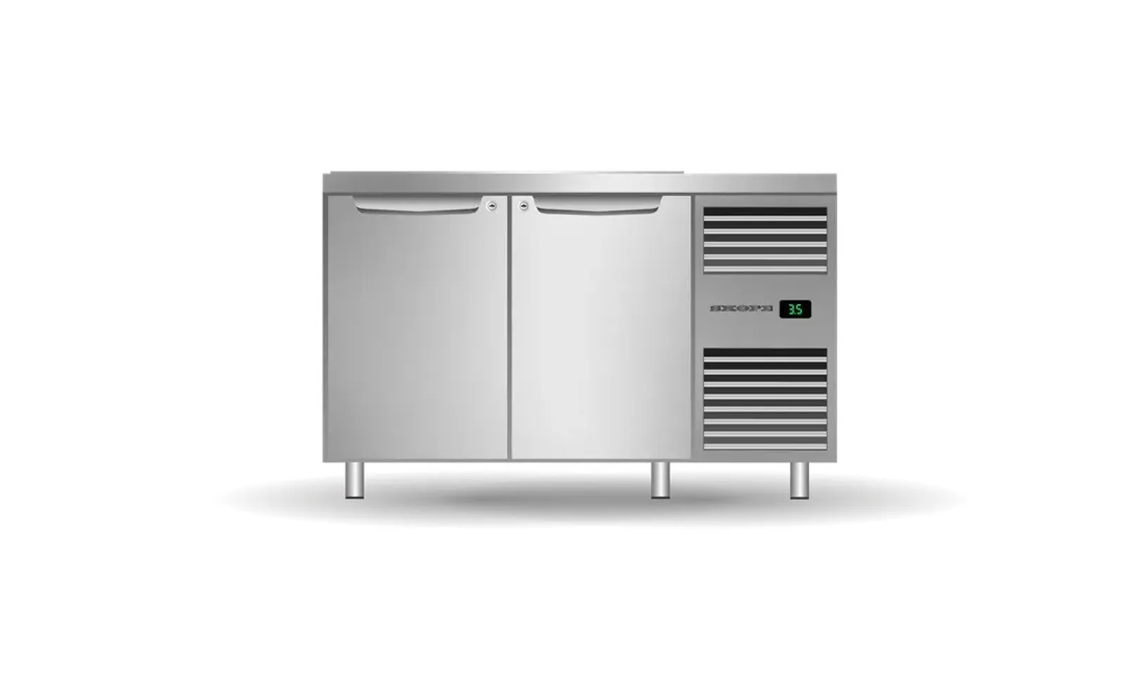 SKOPE PG13.PPS.2.SD.RH - 2 Solid Door Salad Preparation GN1/3 Right Hand Fridge