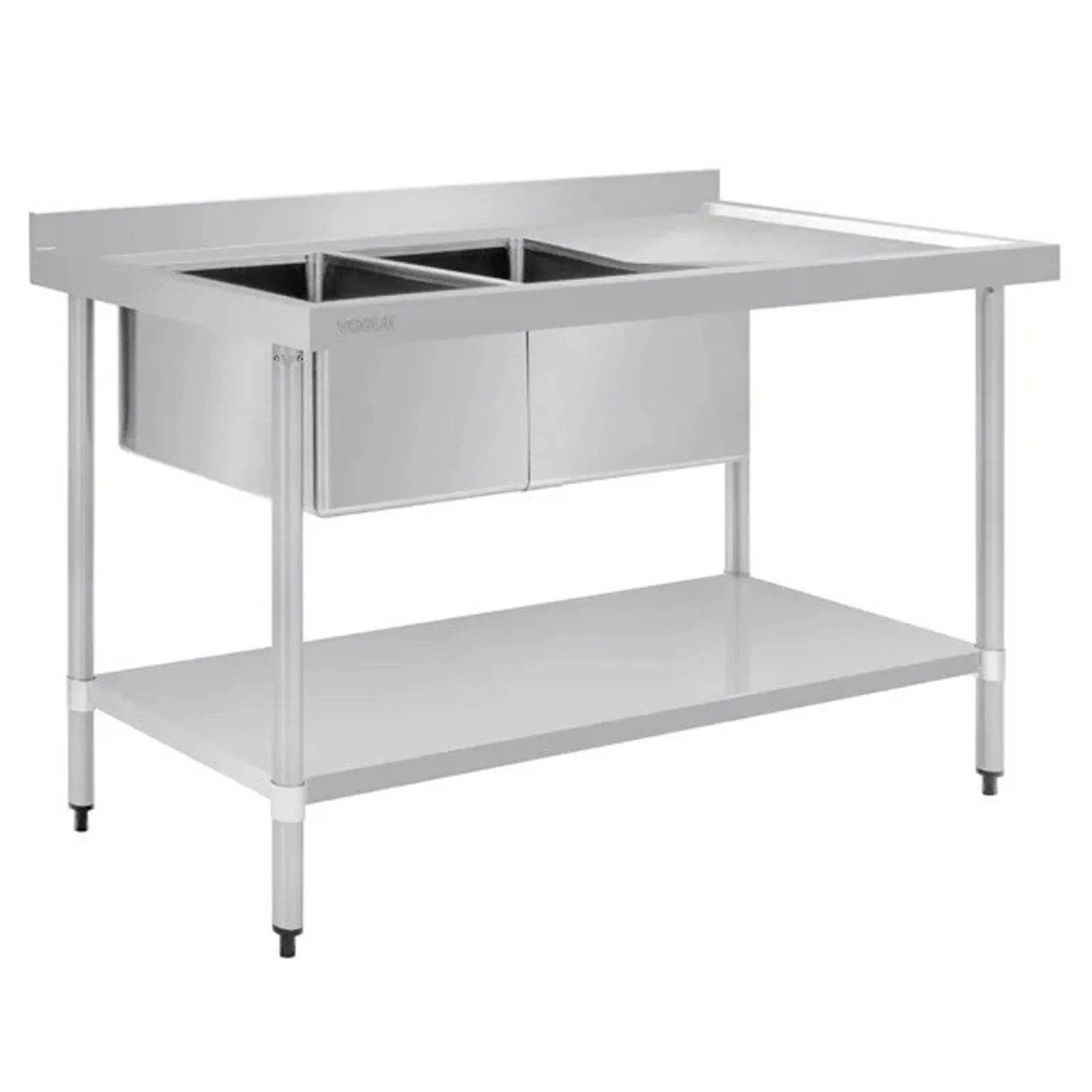 Vogue HC904 - Double Bowl Sink R/H Drainer - 1500mm 90mm Drain