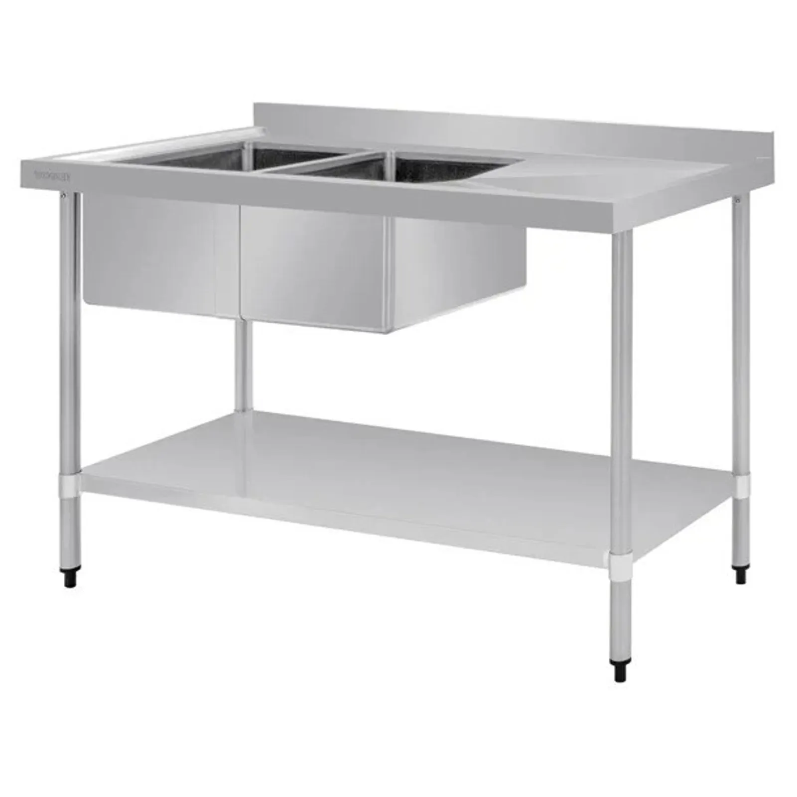 Vogue HC904 - Double Bowl Sink R/H Drainer - 1500mm 90mm Drain