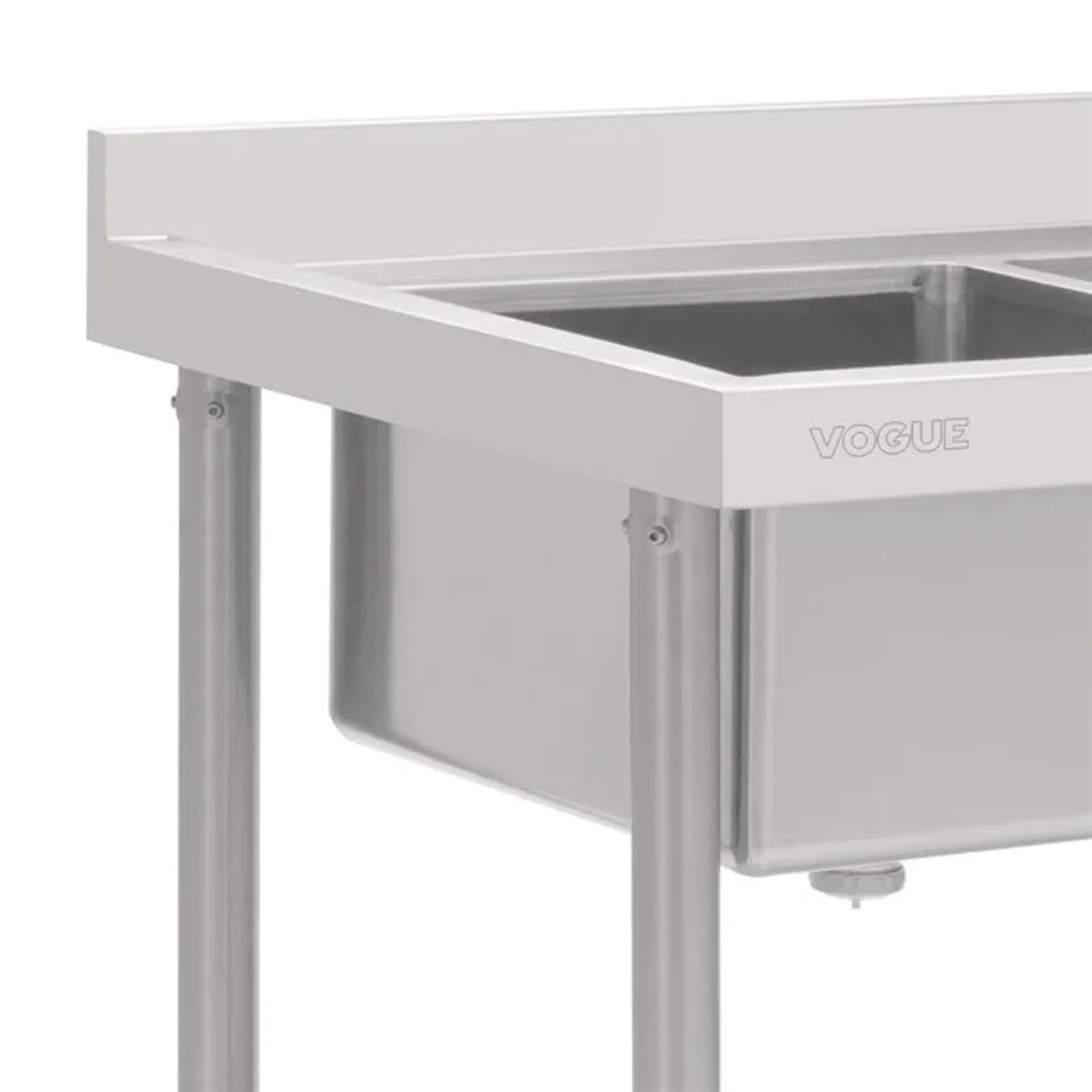 Vogue HC907 - Double Bowl Sink R/H Drainer - 1800mm 90mm Drain