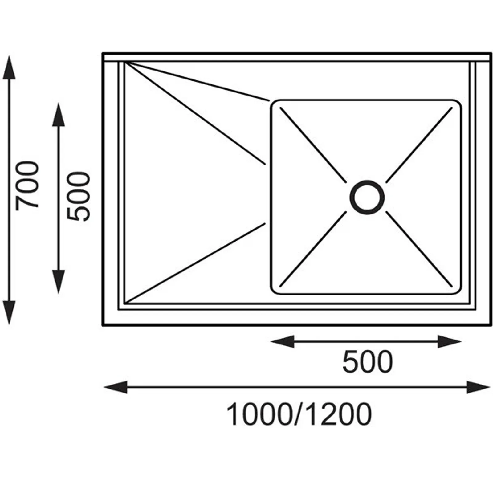 Vogue HC913 - Single Bowl Sink L/H Drainer - 1000mm x 700mm 90mm Drain