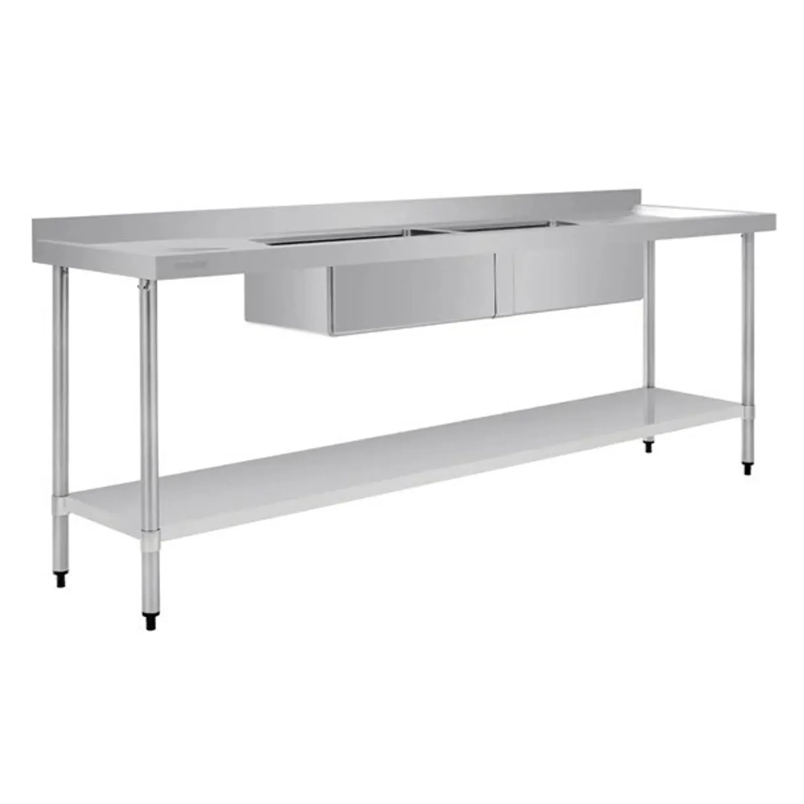 Vogue HC921 - Double Bowl Sink Double Drainer - 2400mm x 700mm 90mm Drain