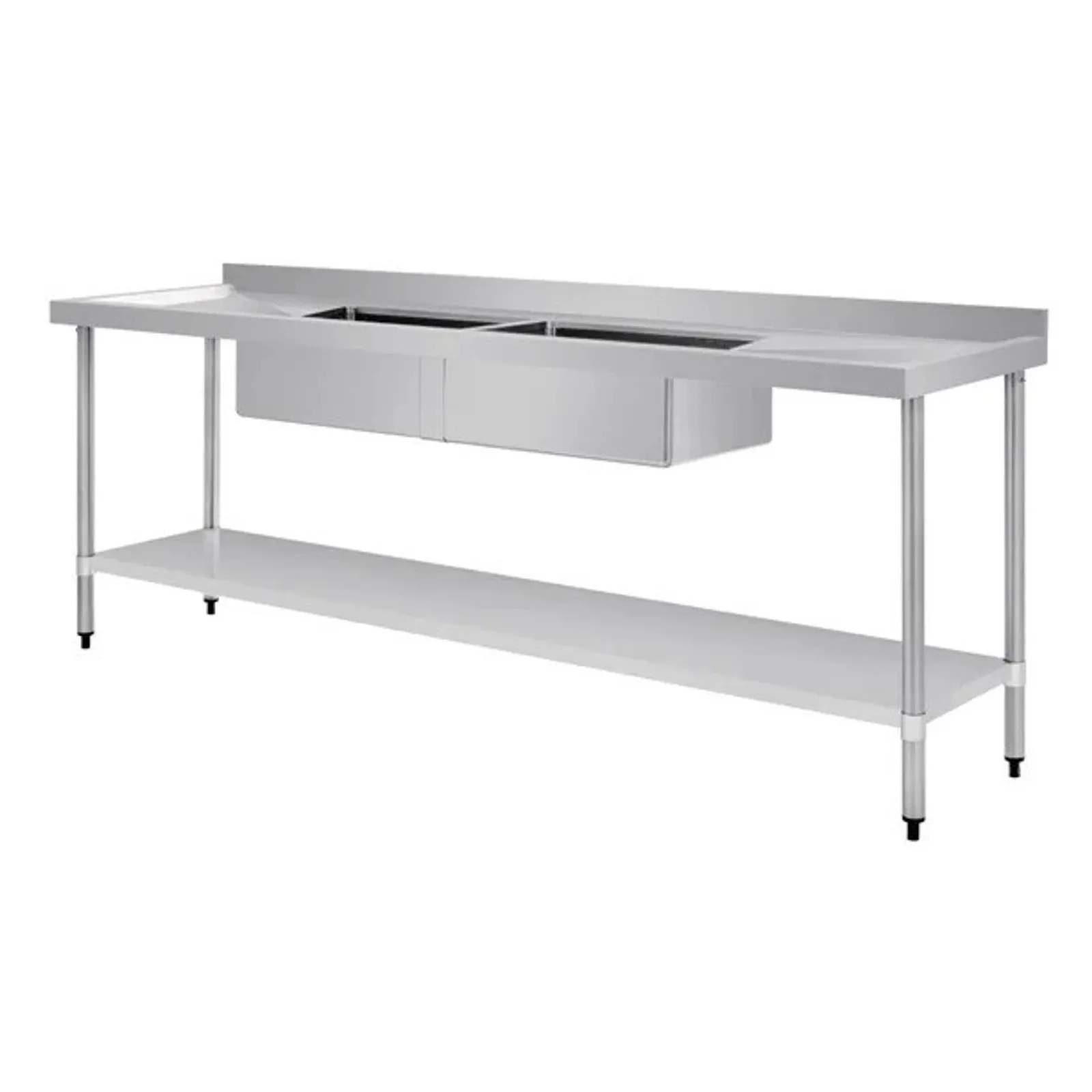 Vogue HC921 - Double Bowl Sink Double Drainer - 2400mm x 700mm 90mm Drain