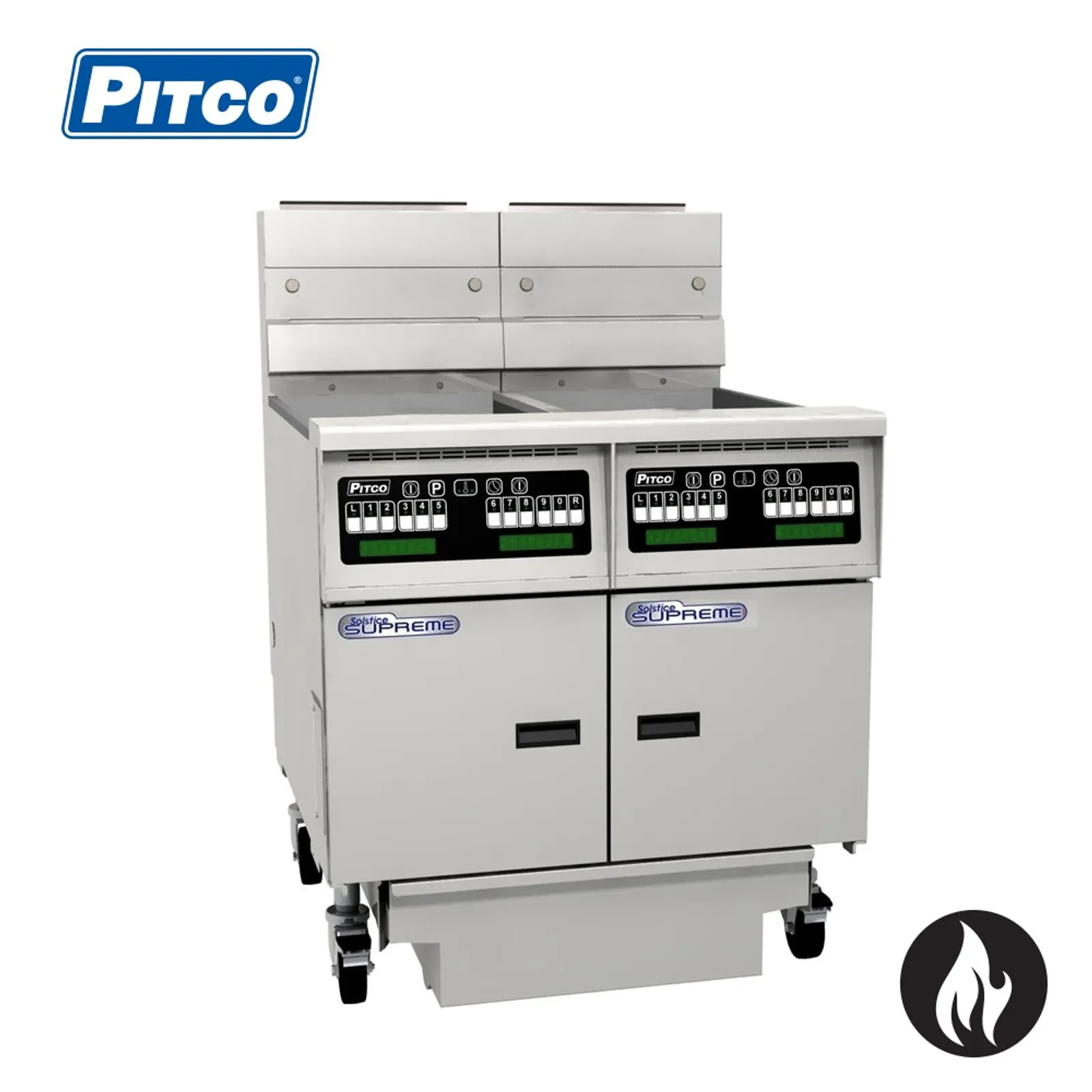 Pitco SSH55C-2/FD - Solstice Supreme 2 Bank Gas Fryer with Filter Drawer & Computer Control