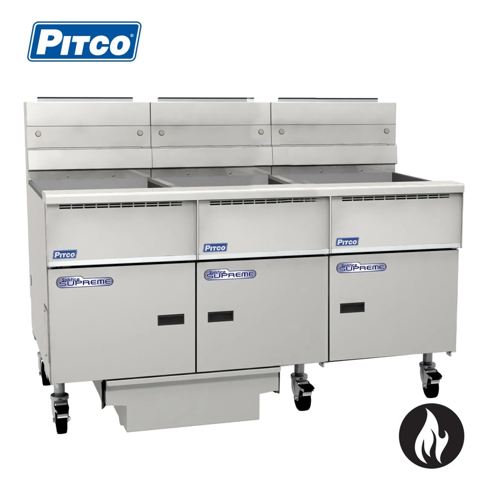 Pitco SSH75-3/FD - Solstice Supreme 3 Bank Fryer, Gas