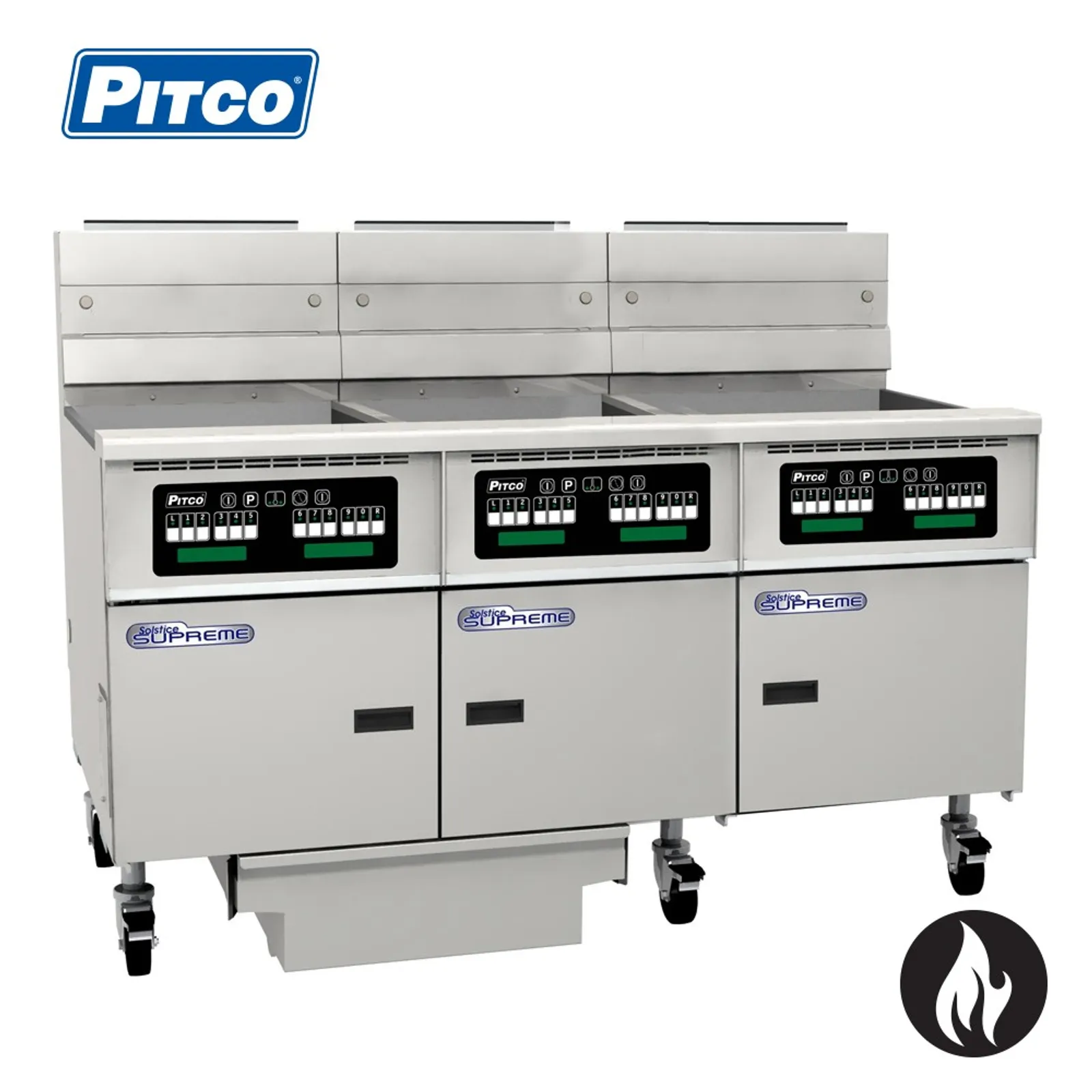 Pitco SSH75C-3/FD - Solstice Supreme 3 Bank Fryer, Gas