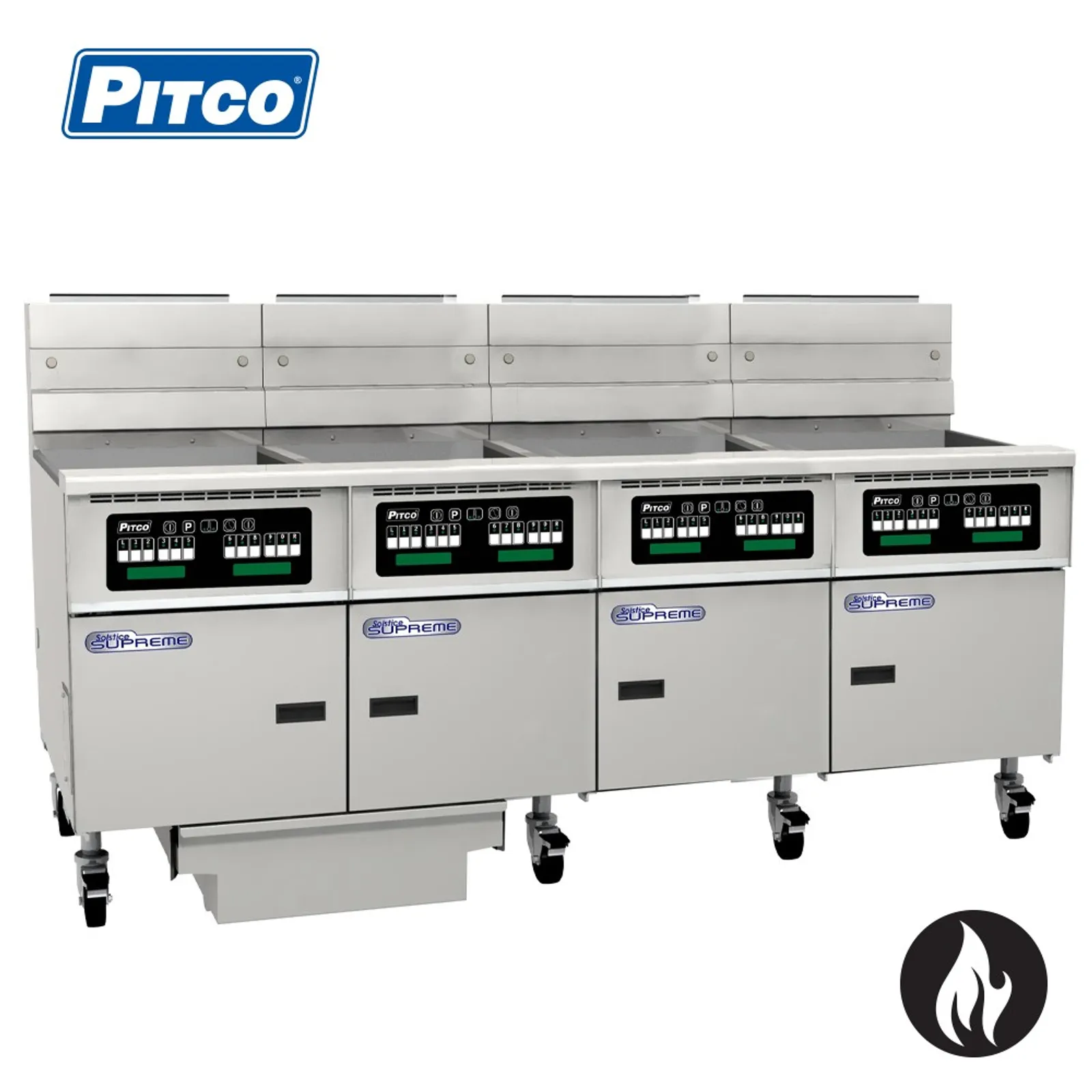 Pitco SSH75C-4/FD - Solstice Supreme 4 Bank Fryer, Gas