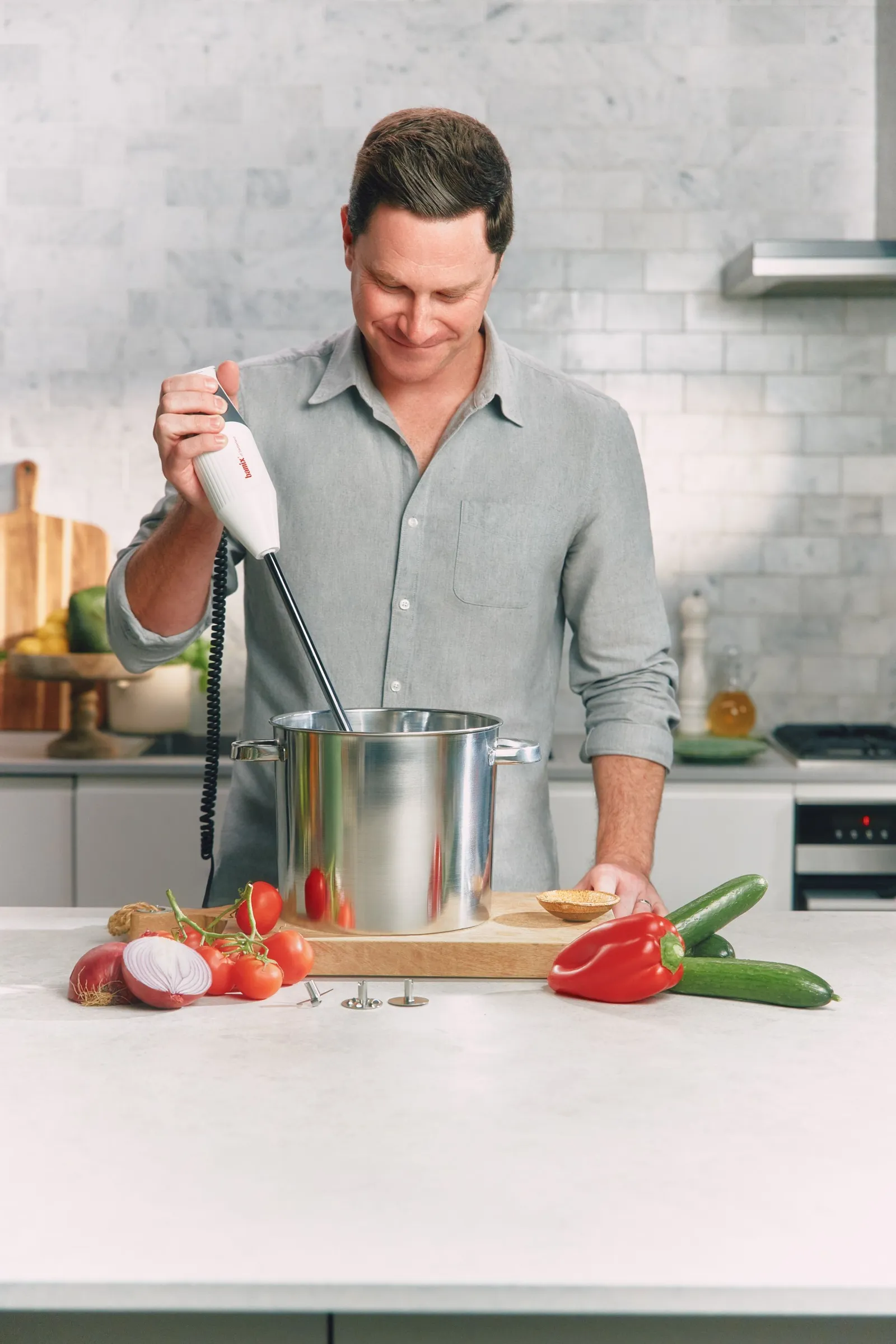 Bamix 76160 - Gastro Immersion Blender 350W Light Grey