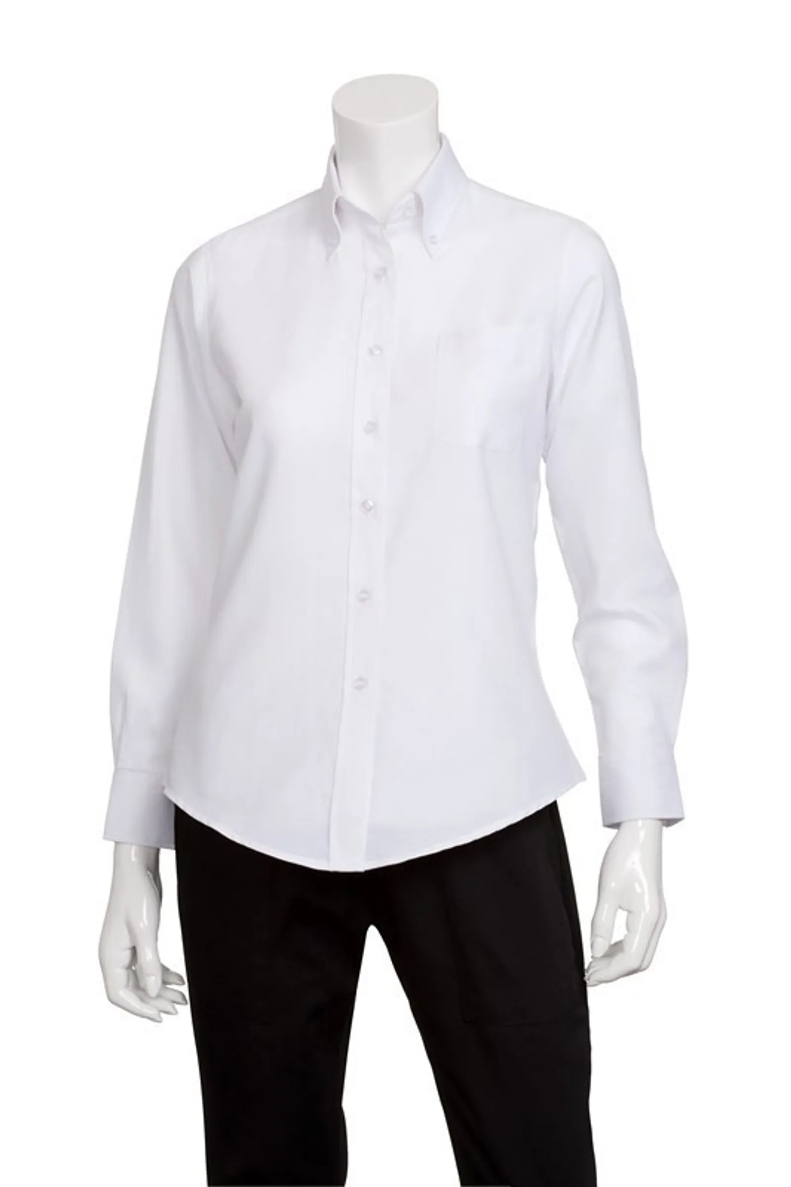 Chef Works W500-WHT Women's White Oxford Shirt