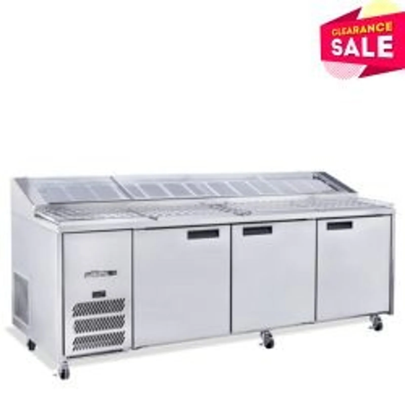 Williams HJ3PCBASS Jade PC - 3 Door Pizza Prep Counter Fridge, Stainless Steel - Clearance