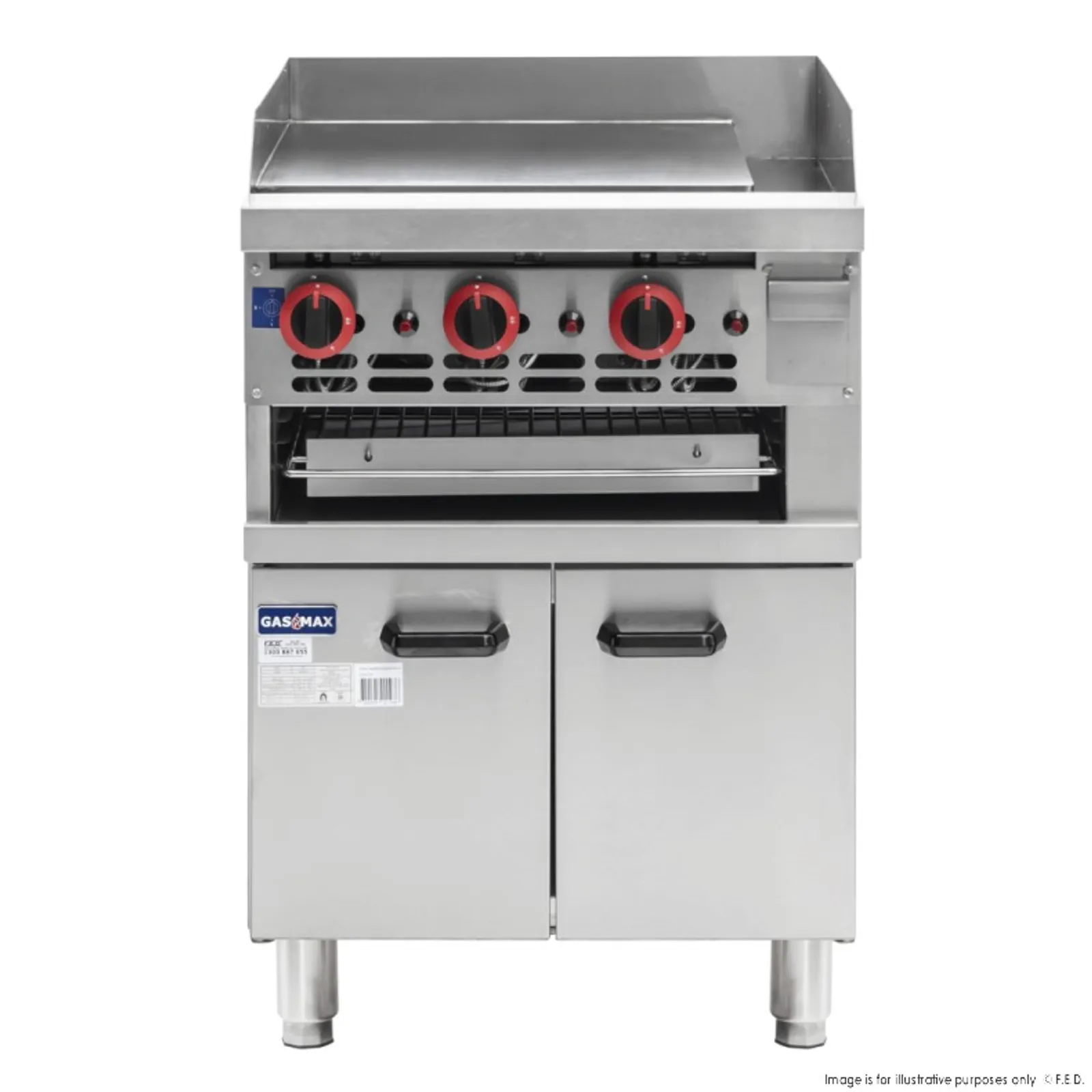 Gasmax GGS-24 - Gas Griddle and Gas Toaster with Cabinet - Clearance