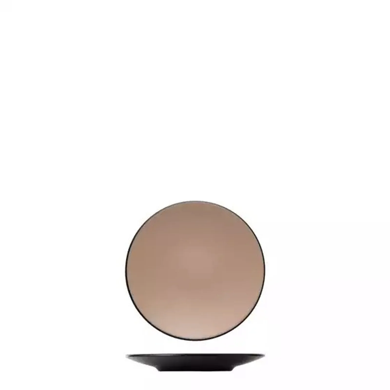 Cou Cou 828202-BE - Dual Colour Beige & Black Round Coupe Plate 180mm