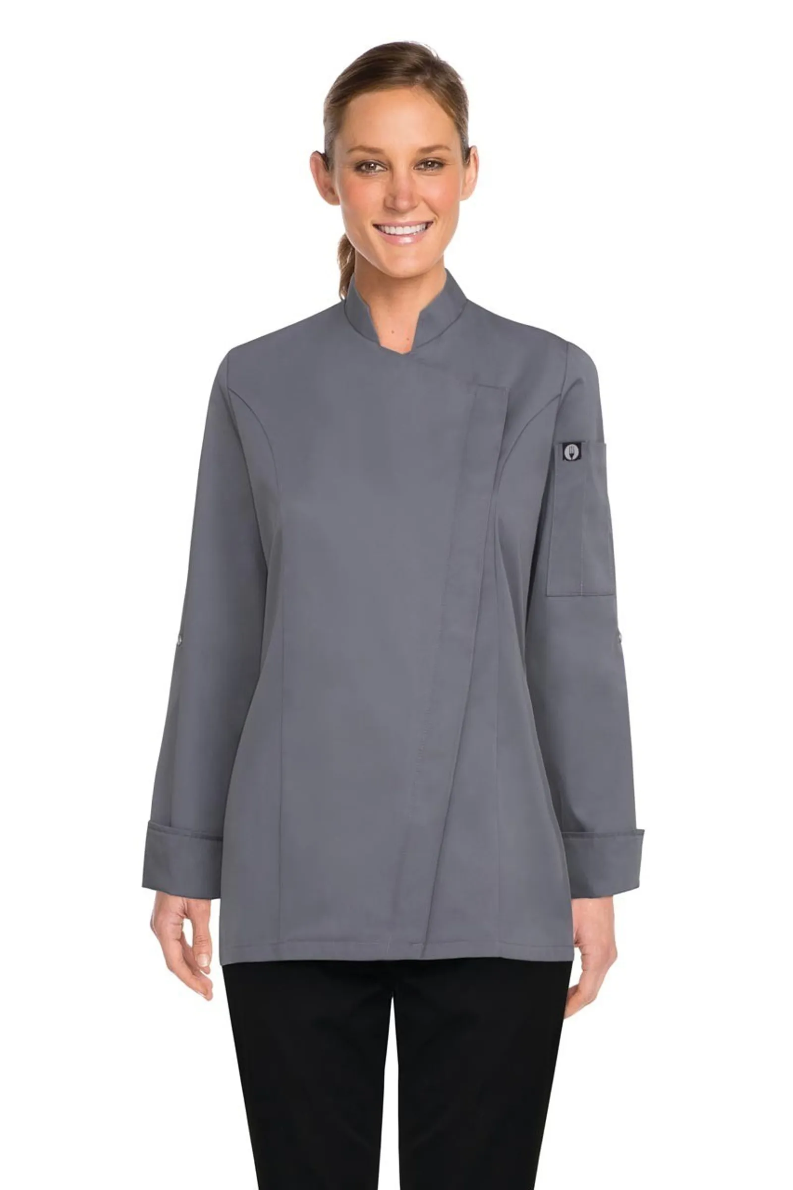 Chef Works BCWMC007-GRY Lansing Womens Grey Chef Jacket
