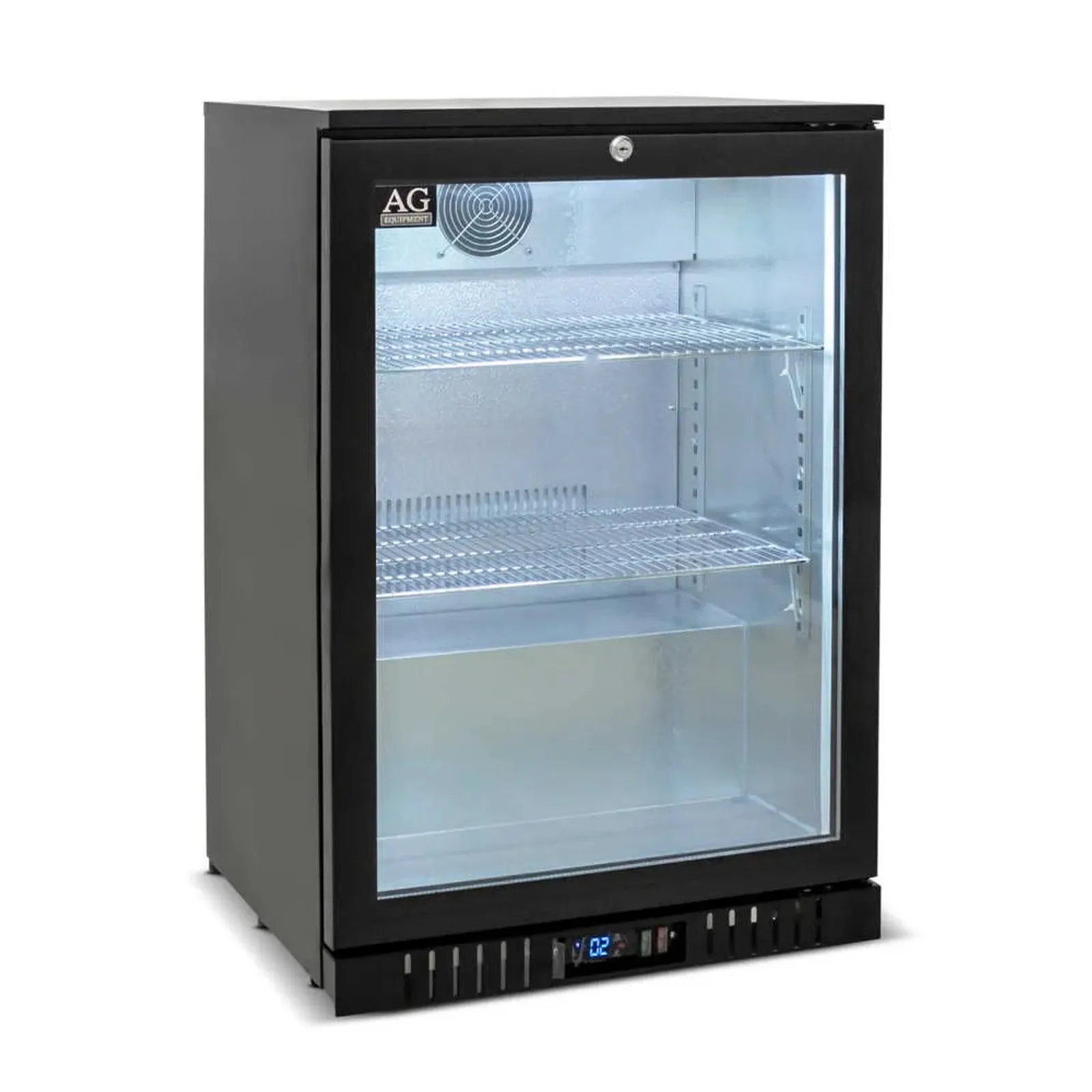 AG Equipment BEER1 - Single Door Bar Fridge - Black Body & Doors
