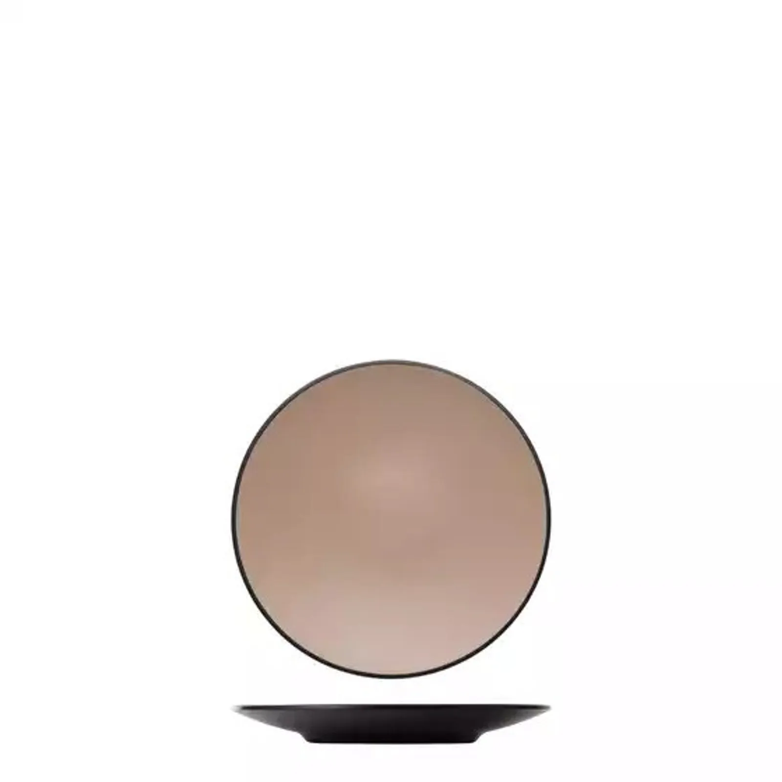 Cou Cou 828203-BE - Dual Colour Beige & Black Round Coupe Plate 205mm
