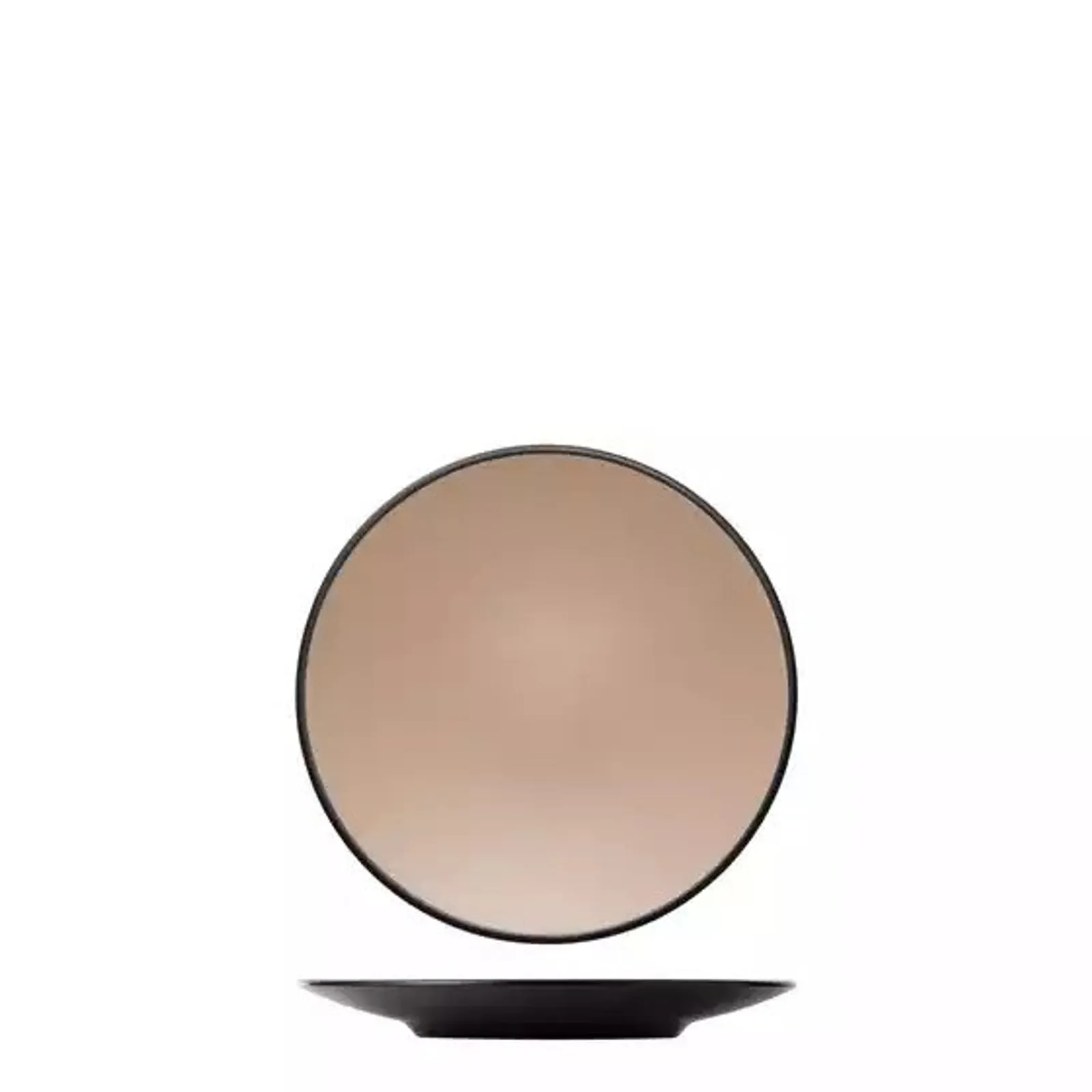 Cou Cou 828204-BE - Dual Colour Beige & Black Round Coupe Plate 230mm