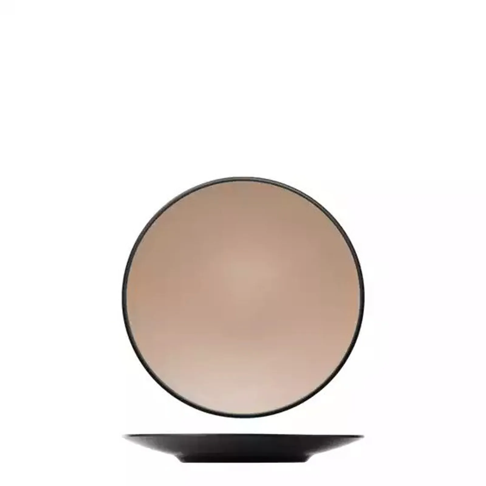 Cou Cou 828205-BE - Dual Colour Beige & Black Round Coupe Plate 250mm