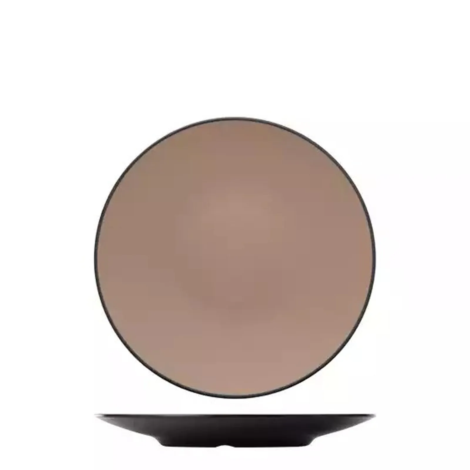 Cou Cou 828206-BE - Dual Colour Beige & Black Round Coupe Plate 300mm