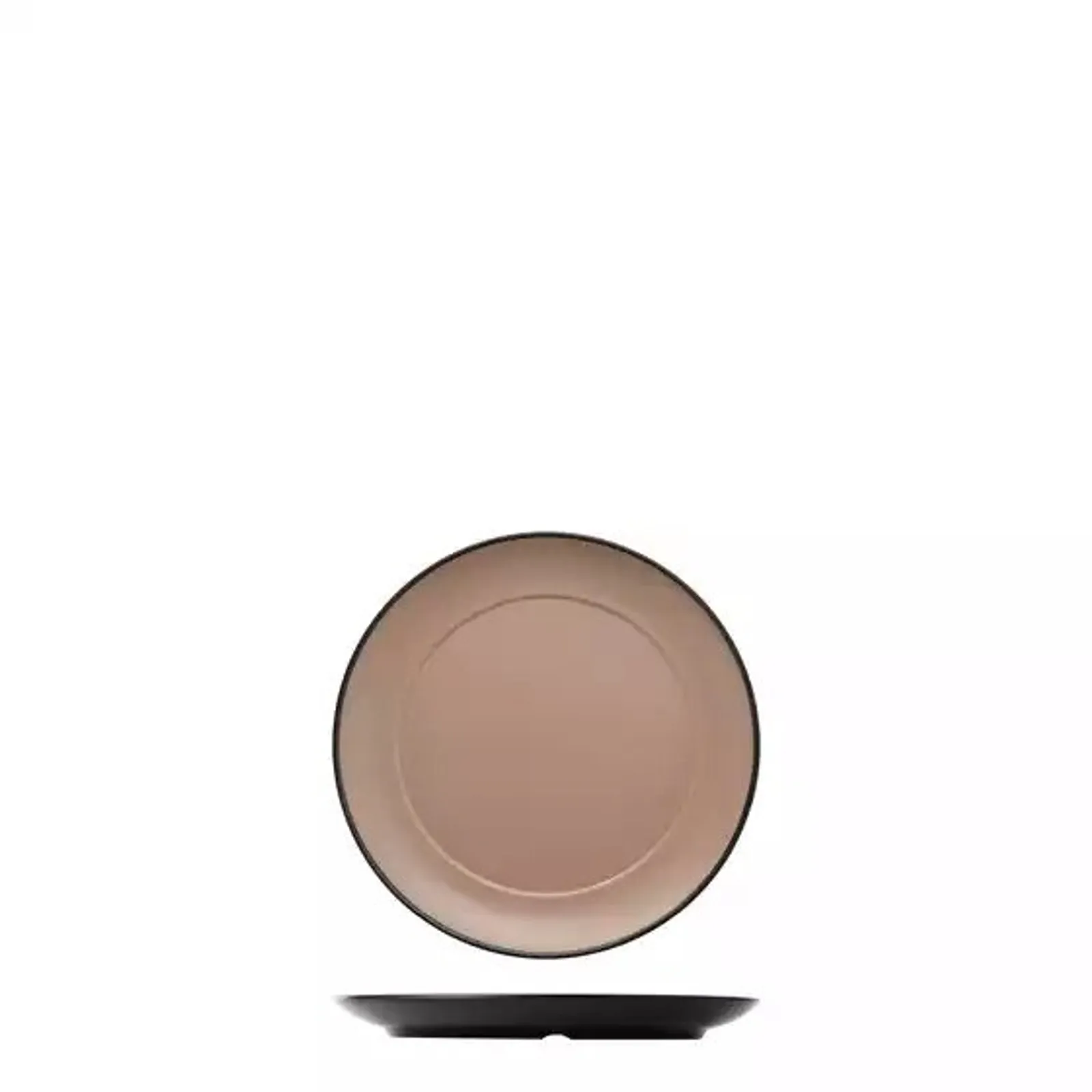 Cou Cou 828221-BE - Dual Colour Beige & Black Round Wide Rim Plate 210mm