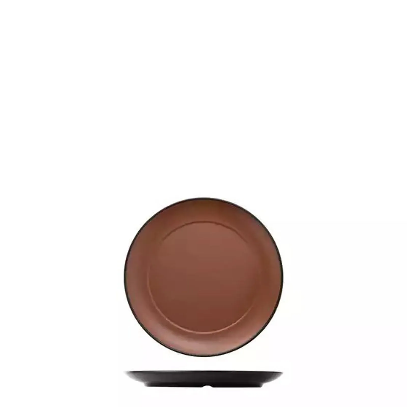 Cou Cou 828221-BN - Dual Colour Brown & Black Round Wide Rim Plate 210mm