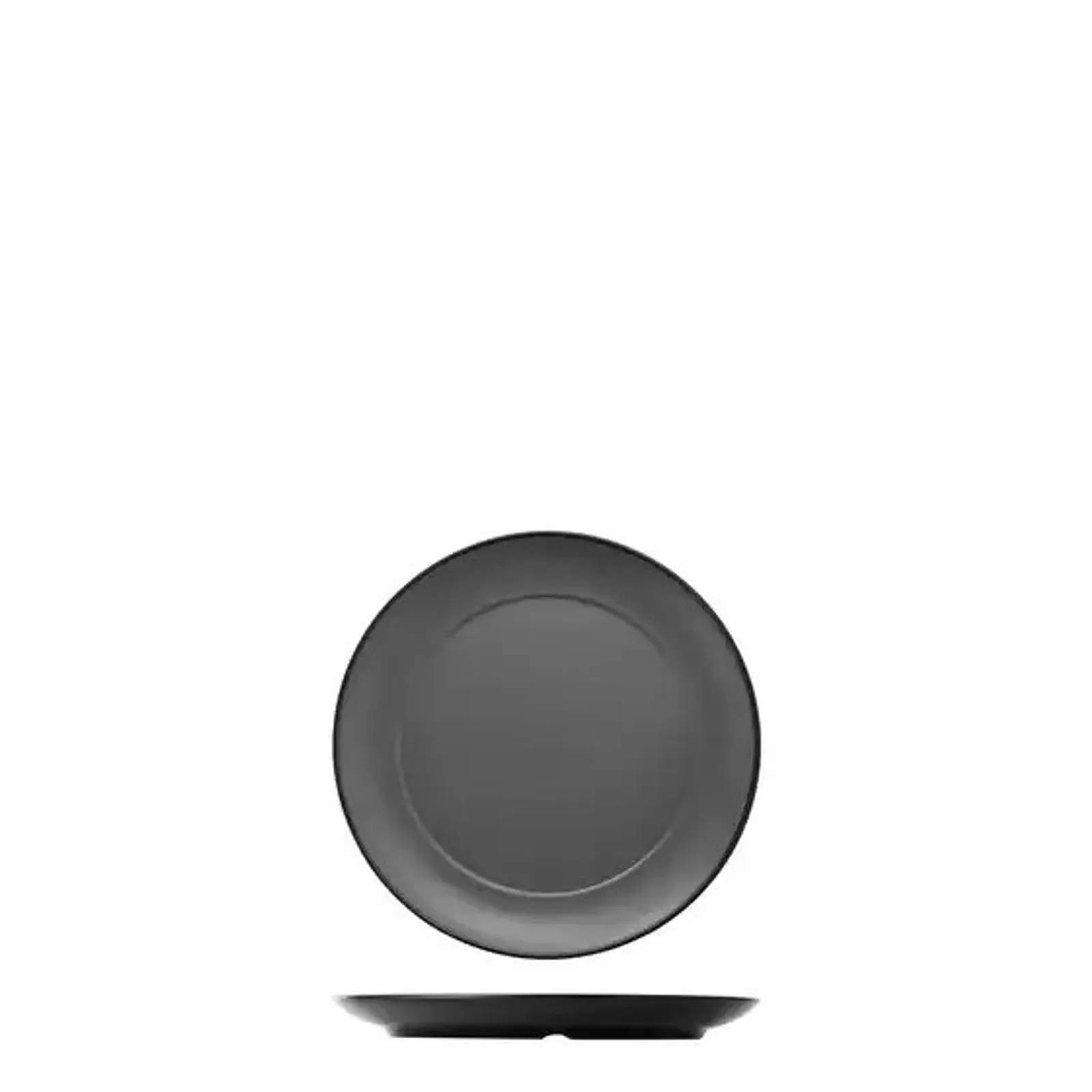 Cou Cou 828221-G - Dual Colour Grey & Black Round Wide Rim Plate 210mm