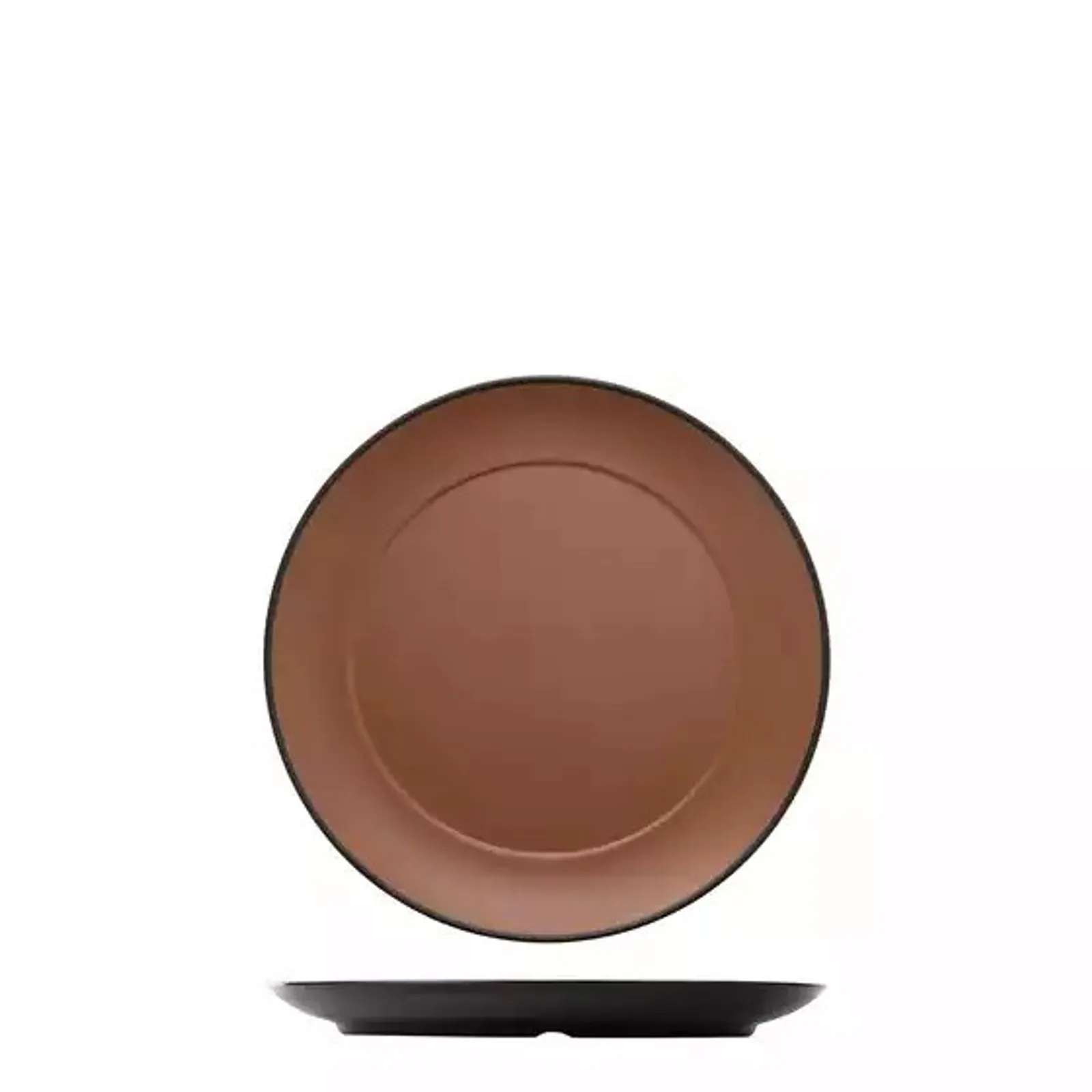 Cou Cou 828222-BN- Dual Colour Brown & Black Round Wide Rim Plate 260mm