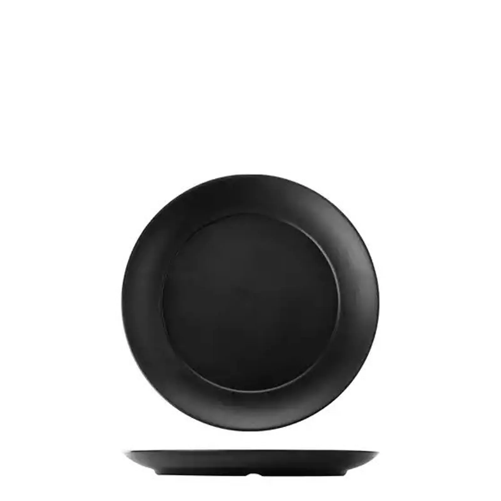 Cou Cou 828222-BK - Dual Colour Black & Black Round Wide Rim Plate 260mm