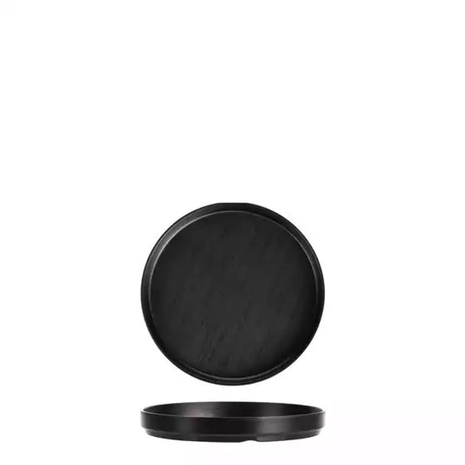 Cou Cou 828231-BK - Dual Colour Black & Black Round Stackable Plate 200mm