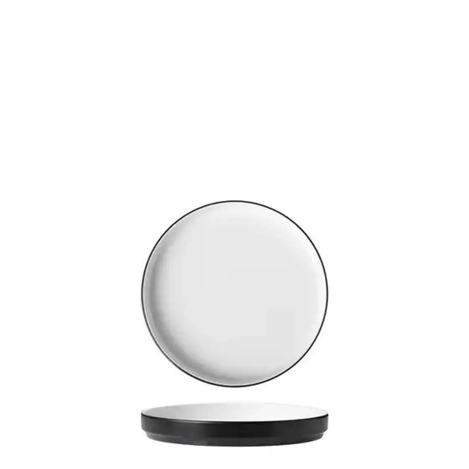 Cou Cou 828231-W - Dual Colour White & Black Round Stackable Plate 200mm