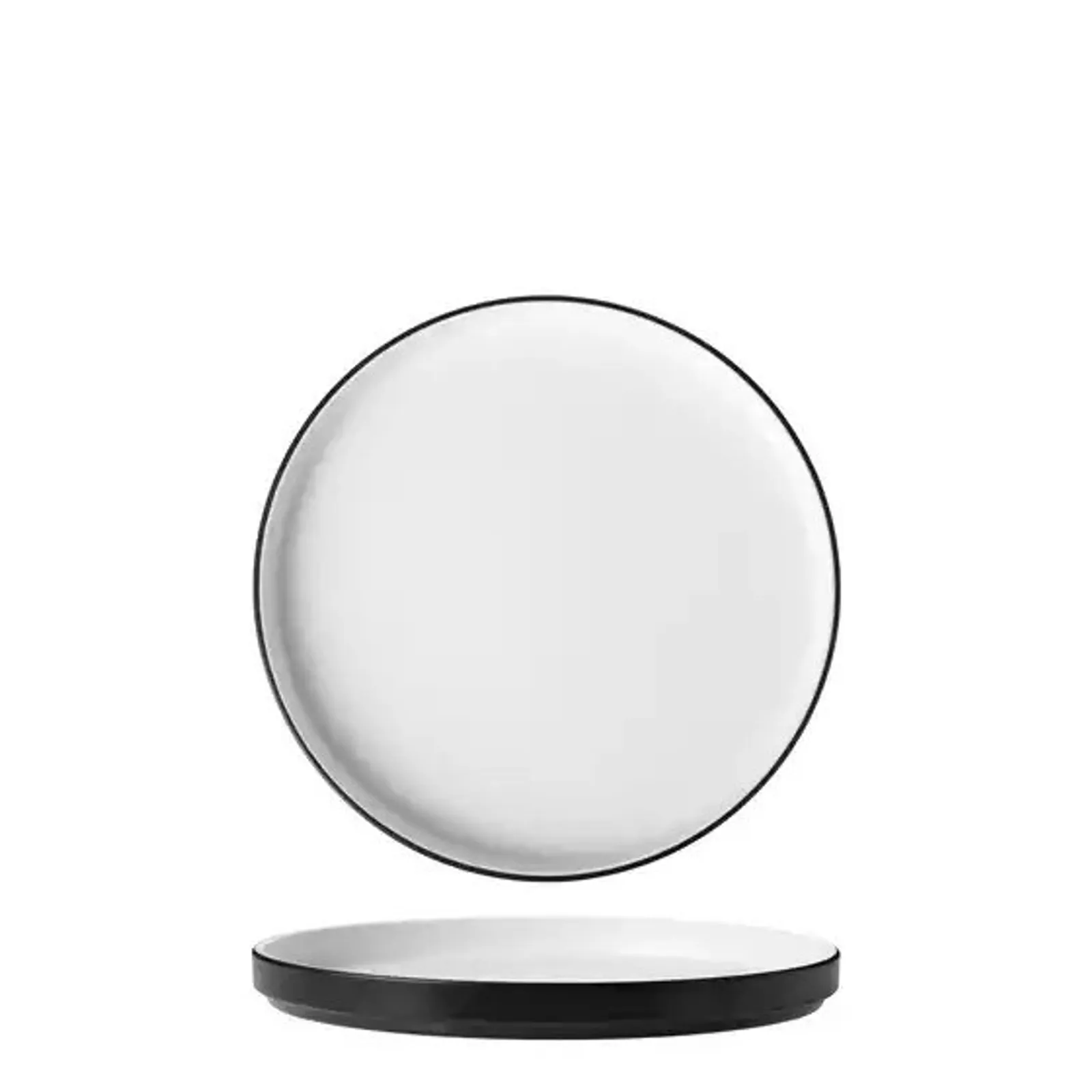 Cou Cou 828233-W - Dual Colour White & Black Round Stackable Plate 270mm