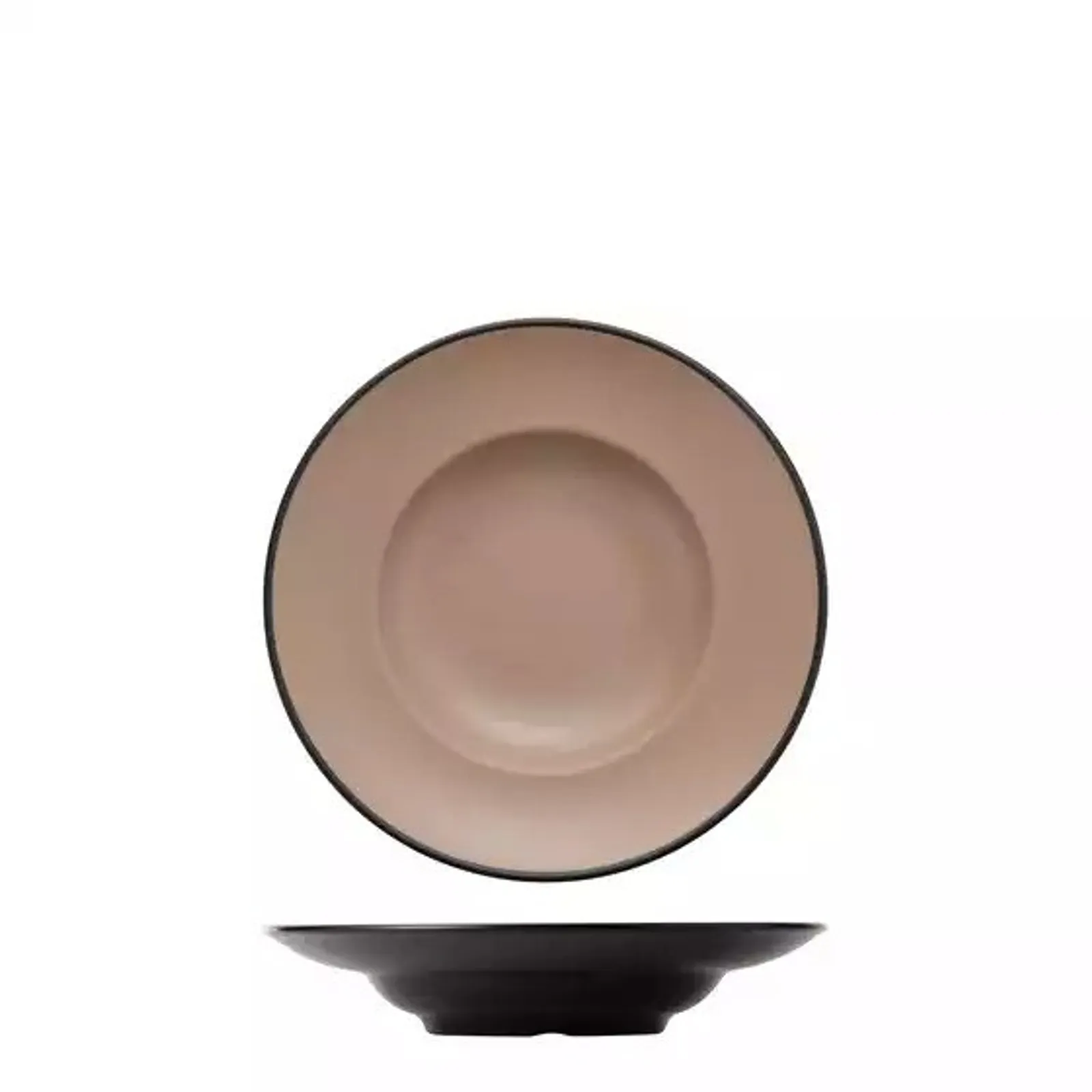 Cou Cou 828242-BE - Dual Colour Beige & Black Round Pasta/Soup Bowl 260mm