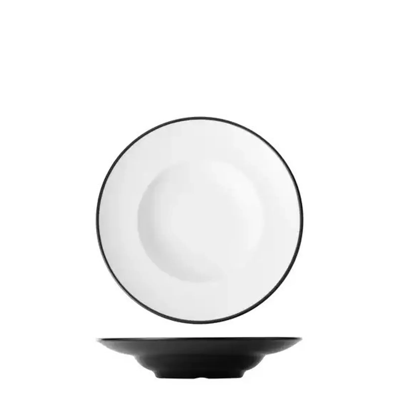 Cou Cou 828242-W - Dual Colour White & Black Round Pasta/Soup Bowl 260mm