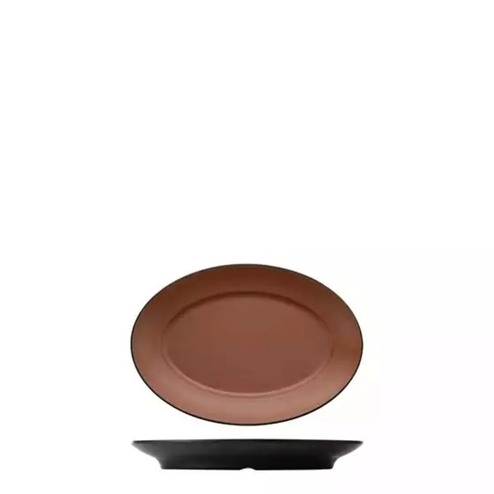 Cou Cou 828262-BN - Dual Colour Brown & Black Oval Plate 220mm