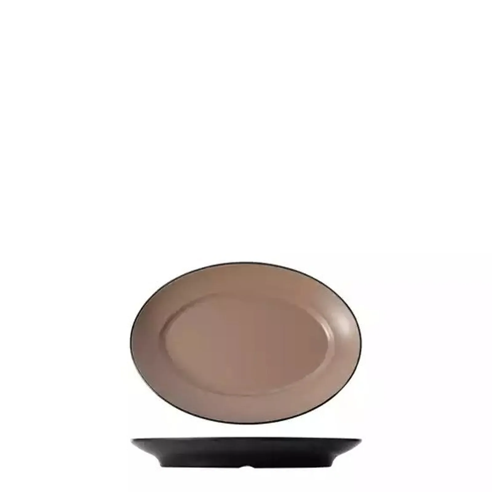 Cou Cou 828262-BE - Dual Colour Beige & Black Oval Plate 220mm