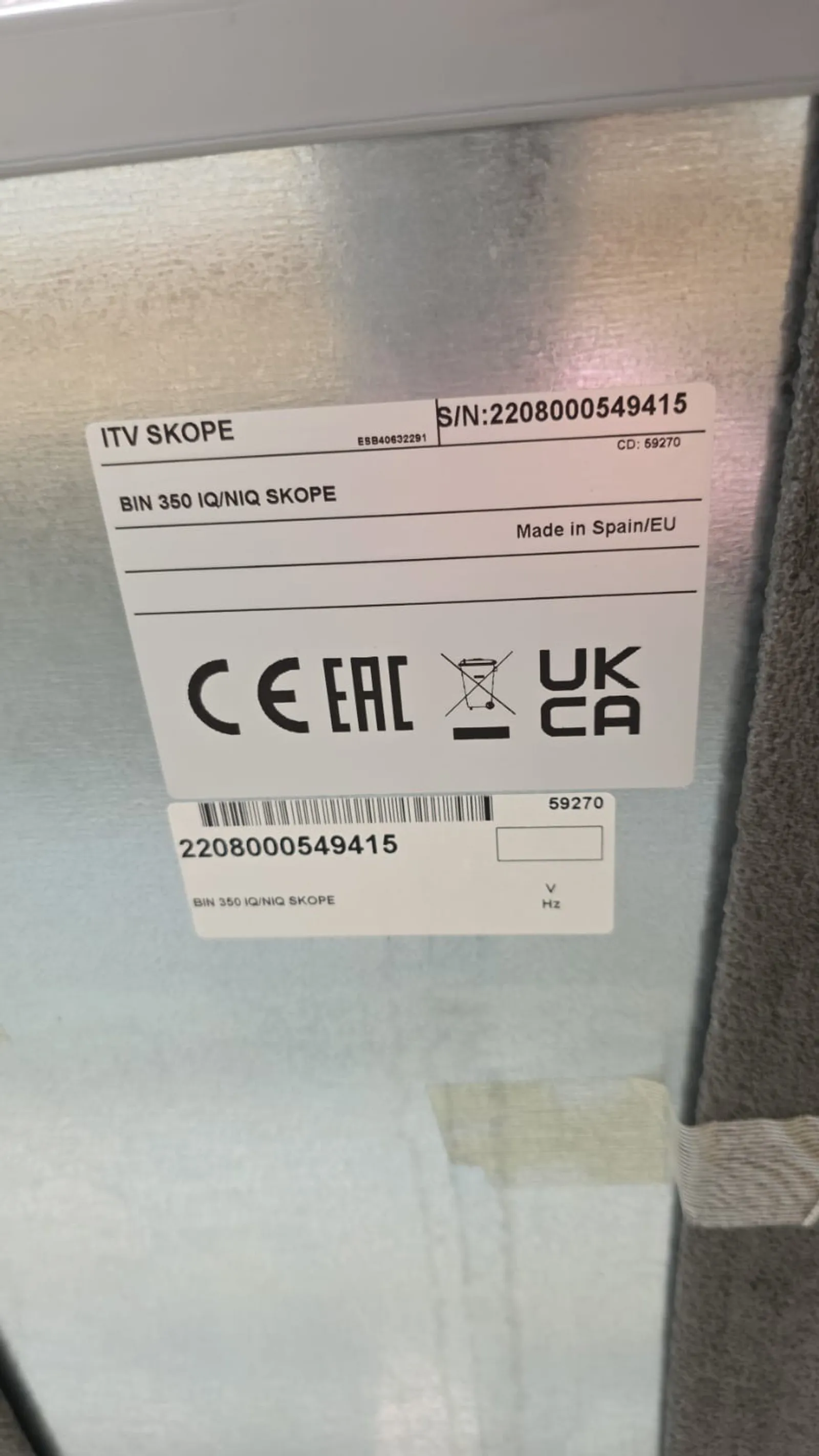 SKOPE ITV SILO S350 - Ice Cube Storage Bin 340kg - Clearance