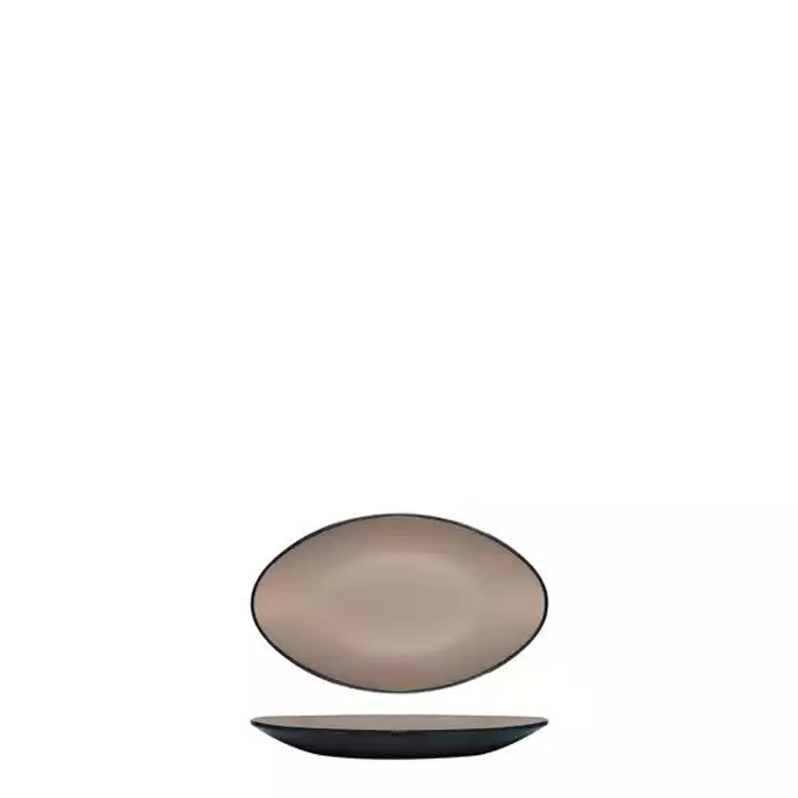 Cou Cou 828261-BE - Dual Colour Beige & Black Oval Plate 150mm