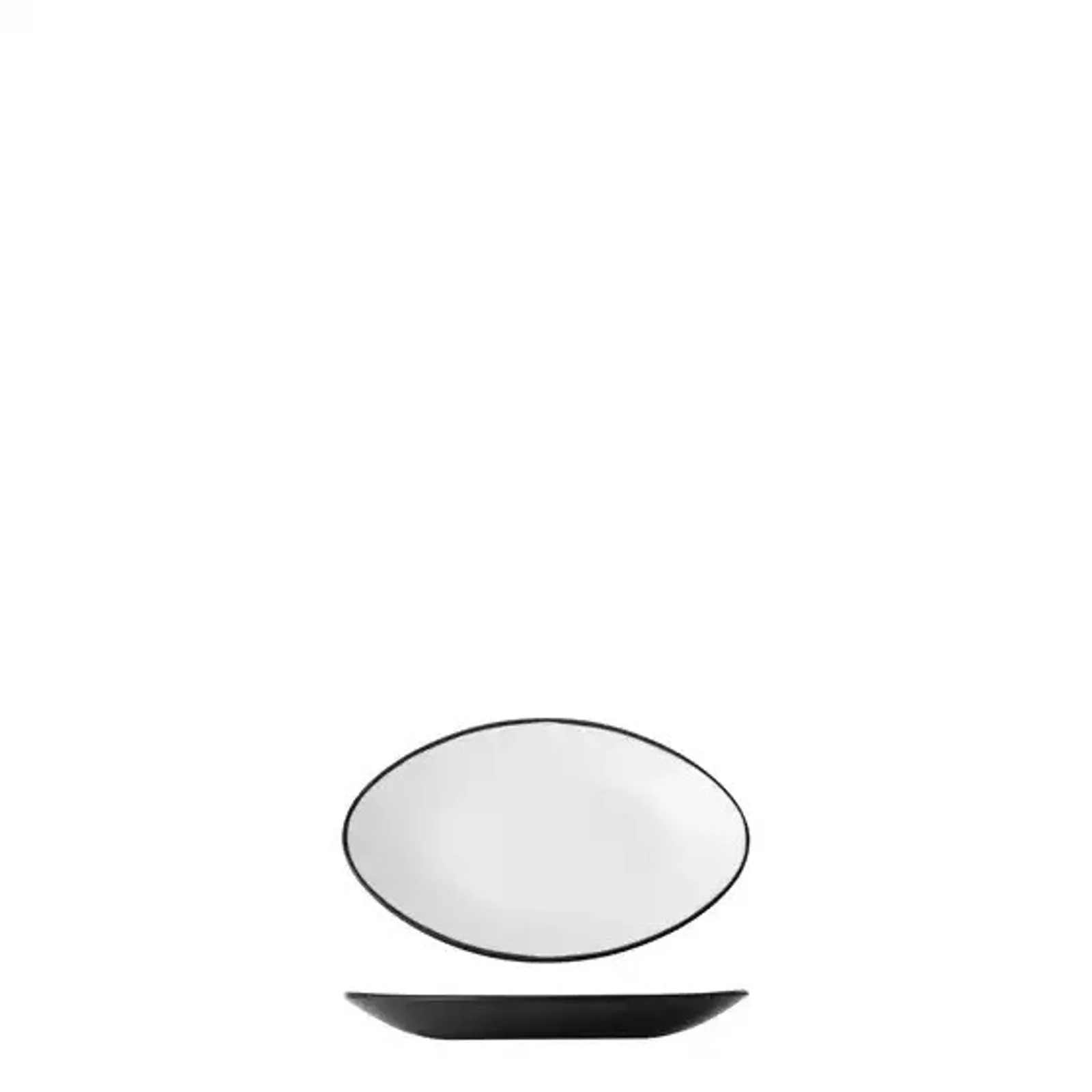 Cou Cou 828261-W - Dual Colour White & Black Oval Plate 150mm