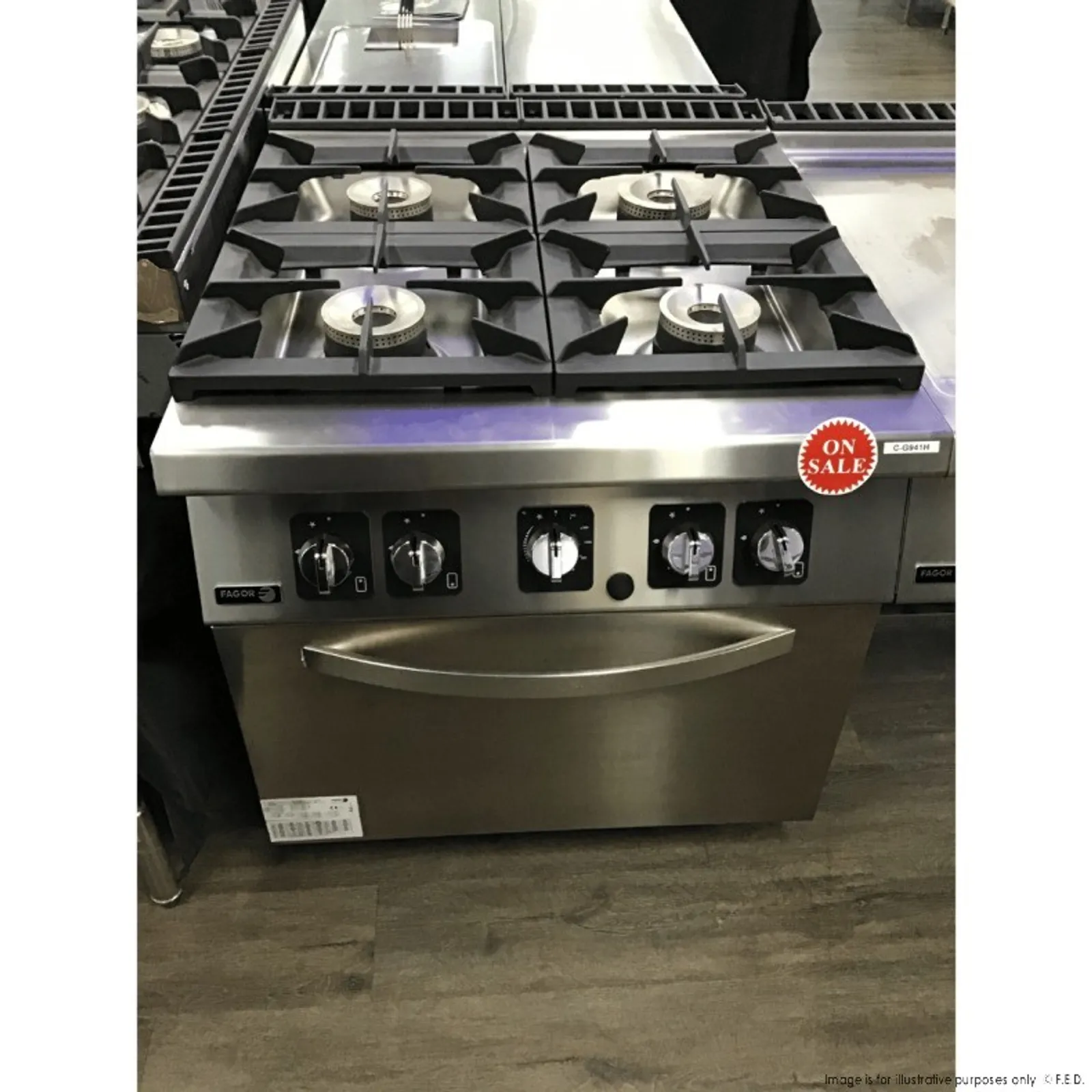 Fagor Professional C-G941H - Kore 900 Series Gas 4 Burner with Gas Oven - 2NDs