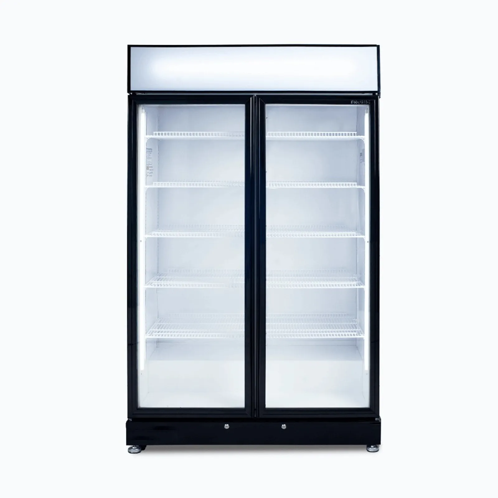 Bromic GM0900LBECO-NR - Upright Display Fridge – 885L – 2 Doors – Flat Glass – Black